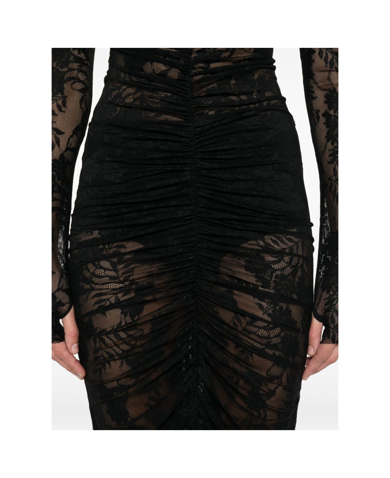 Norma Kamali Long Sleeve V-neck Maxi Dress - Black