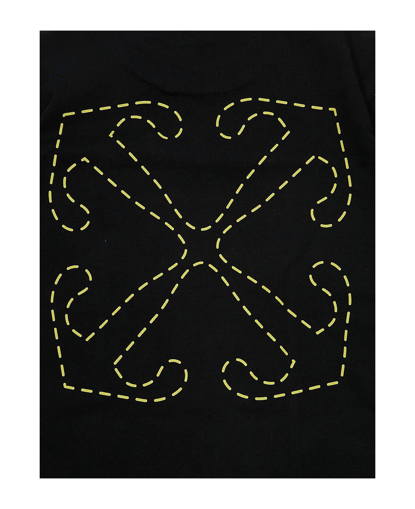 Off-White Logo Printed Crewneck T-shirt - ARROW STITCHED S/S BLACK-LIME