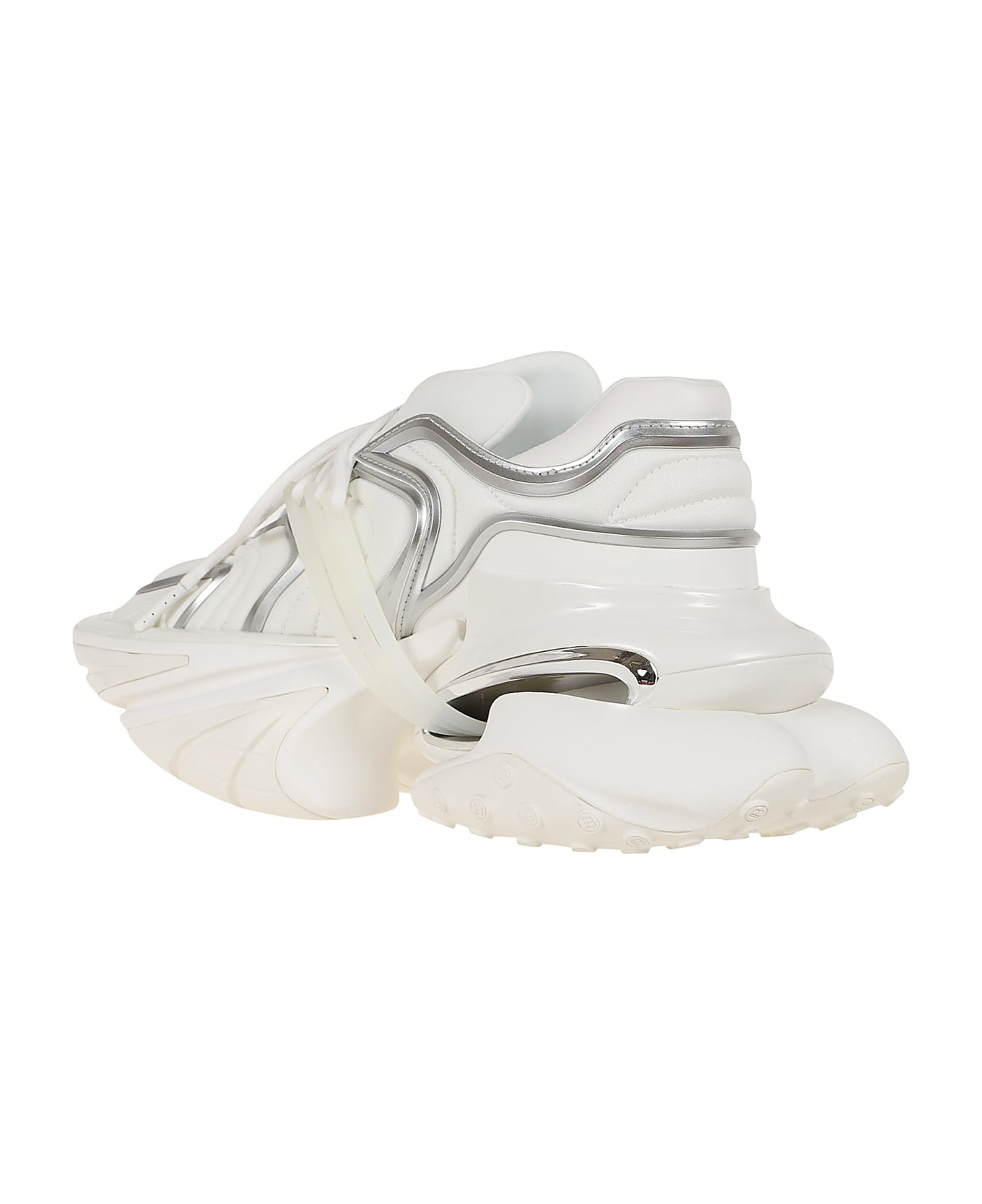 Balmain Unicorn Wave Panelled Sneakers - WHITE