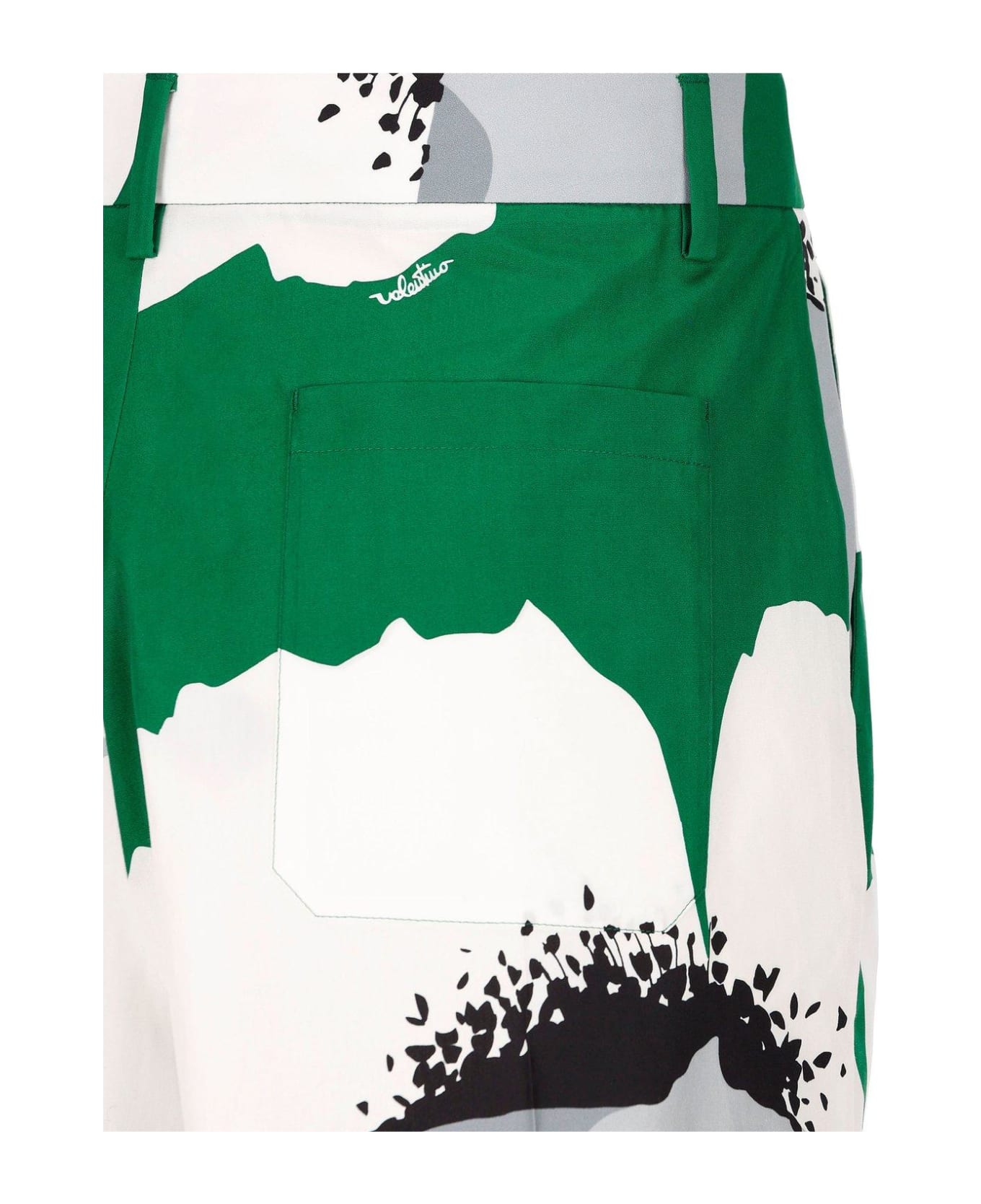 Valentino Floral Printed Wide-leg Shorts - Green