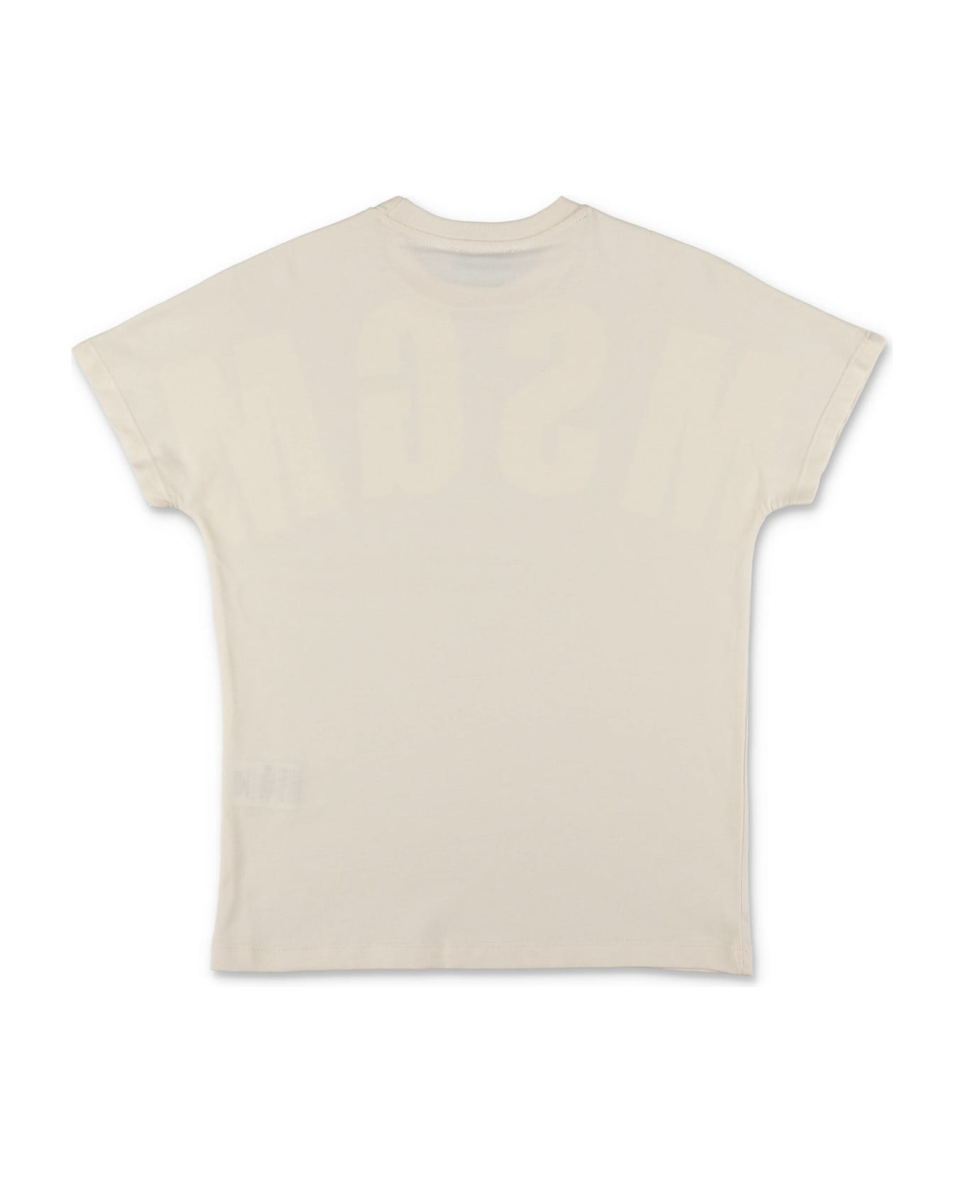 MSGM T-shirt Crema In Jersey Di Cotone Bambino - Crema
