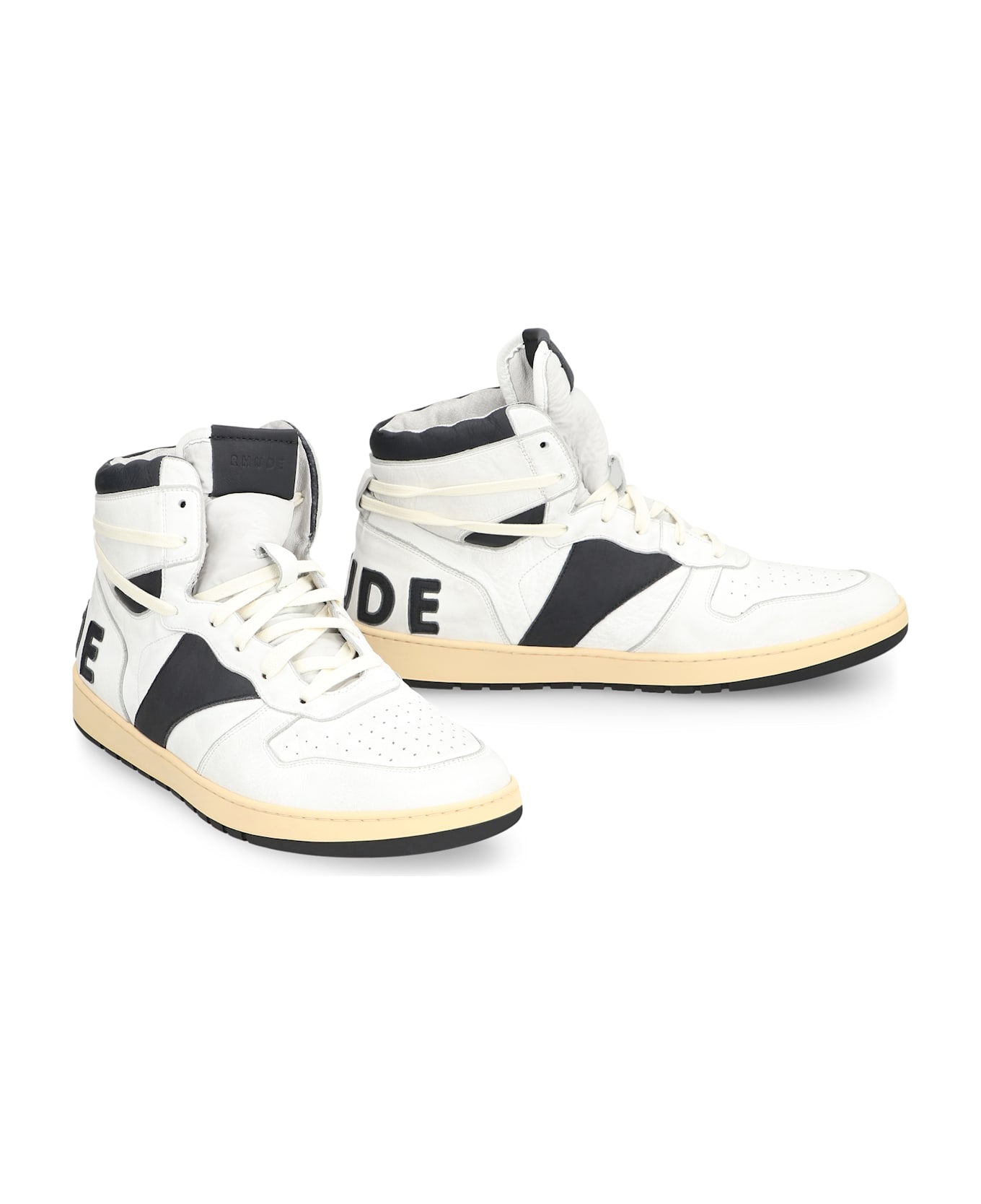 Rhude Rhecess Leather High-top Sneakers - White