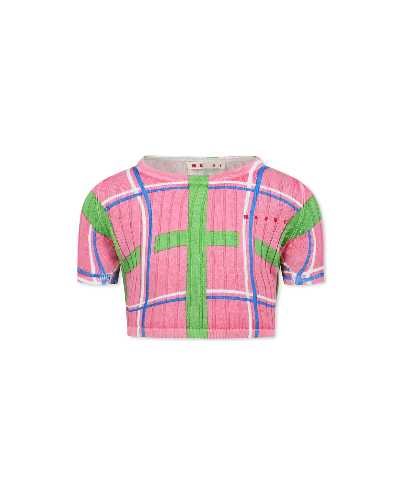 Marni Pink T-shirt For Girl With Logo - Pink
