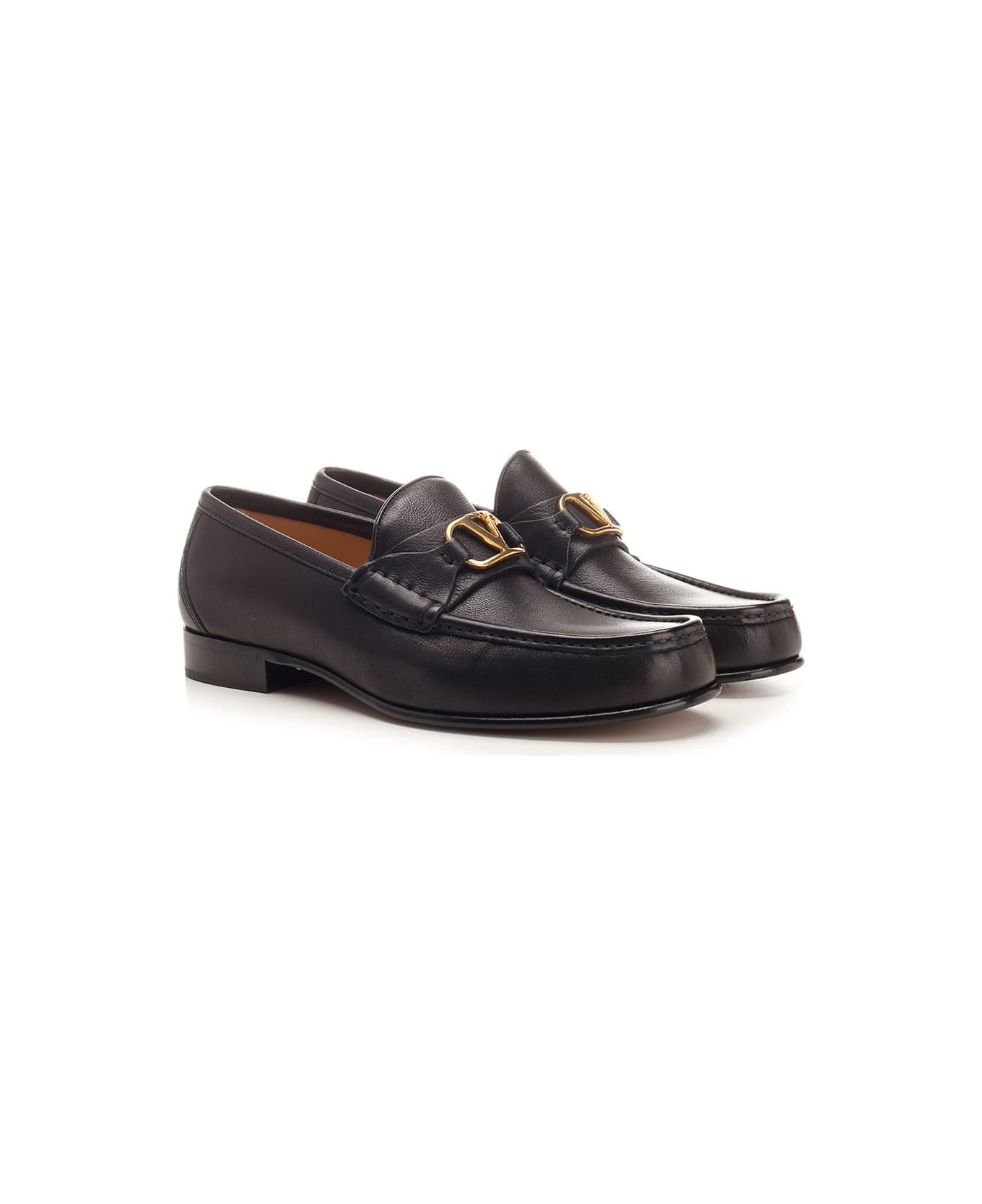 Valentino Garavani Vlogo Signature Loafer - BLACK レースアップシューズ