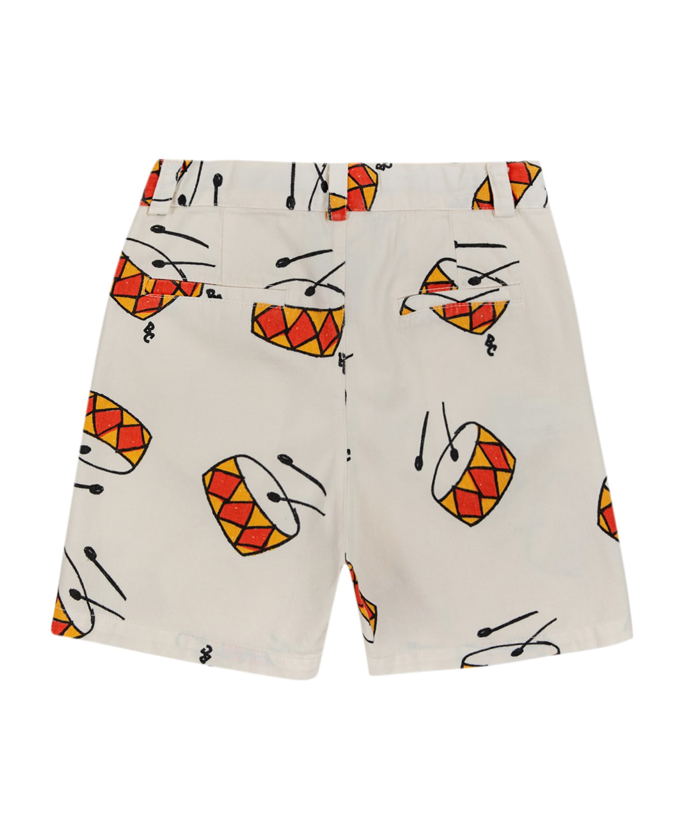 Bobo Choses Ivory Shorts With Drums For Boy - Ivory