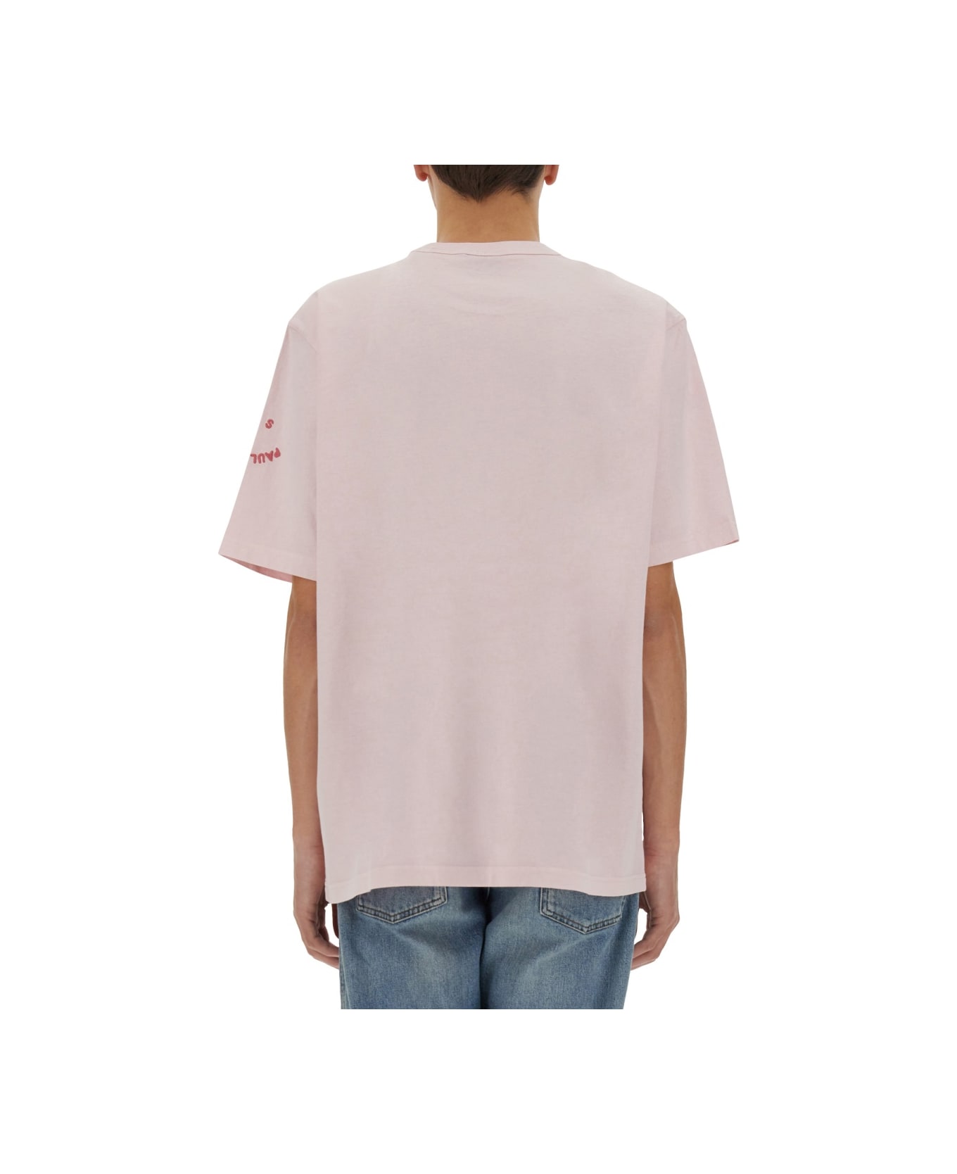 PS by Paul Smith T-shirt With Embroidery Ps Happy - PINK