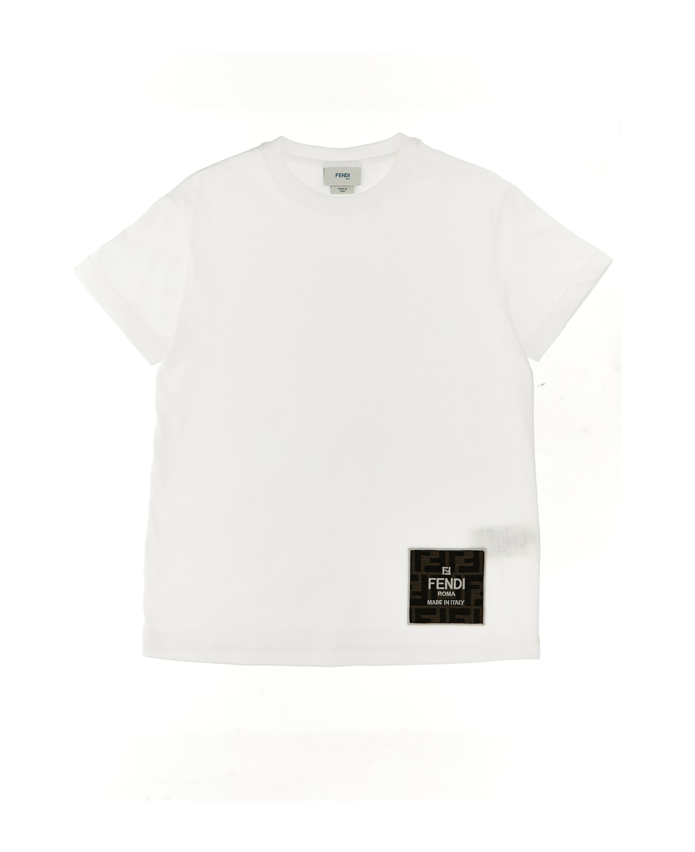 Fendi Logo Patch T-shirt - Bianco Tシャツ＆ポロシャツ