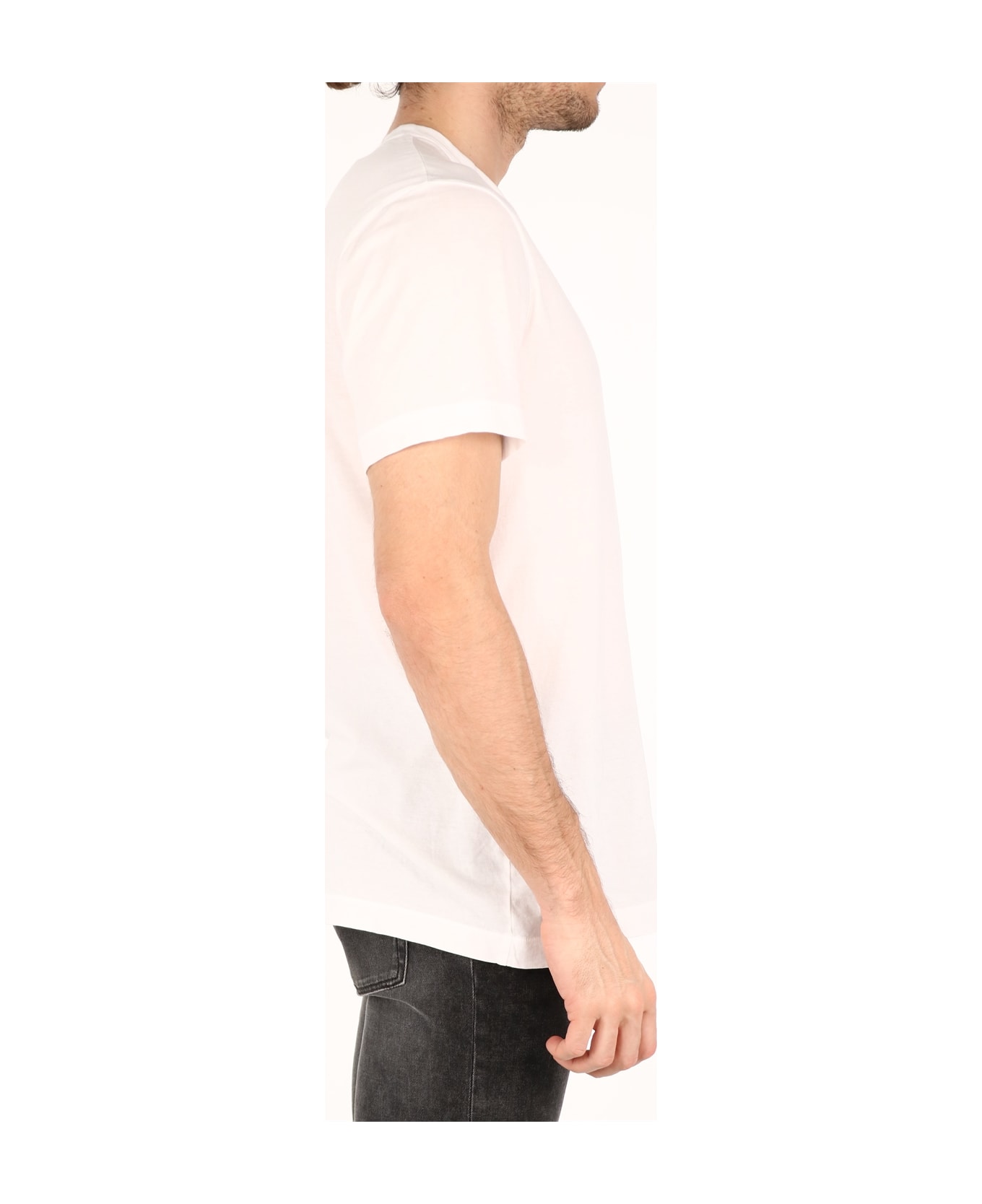 James Perse White Cotton T-shirt - WHITE シャツ