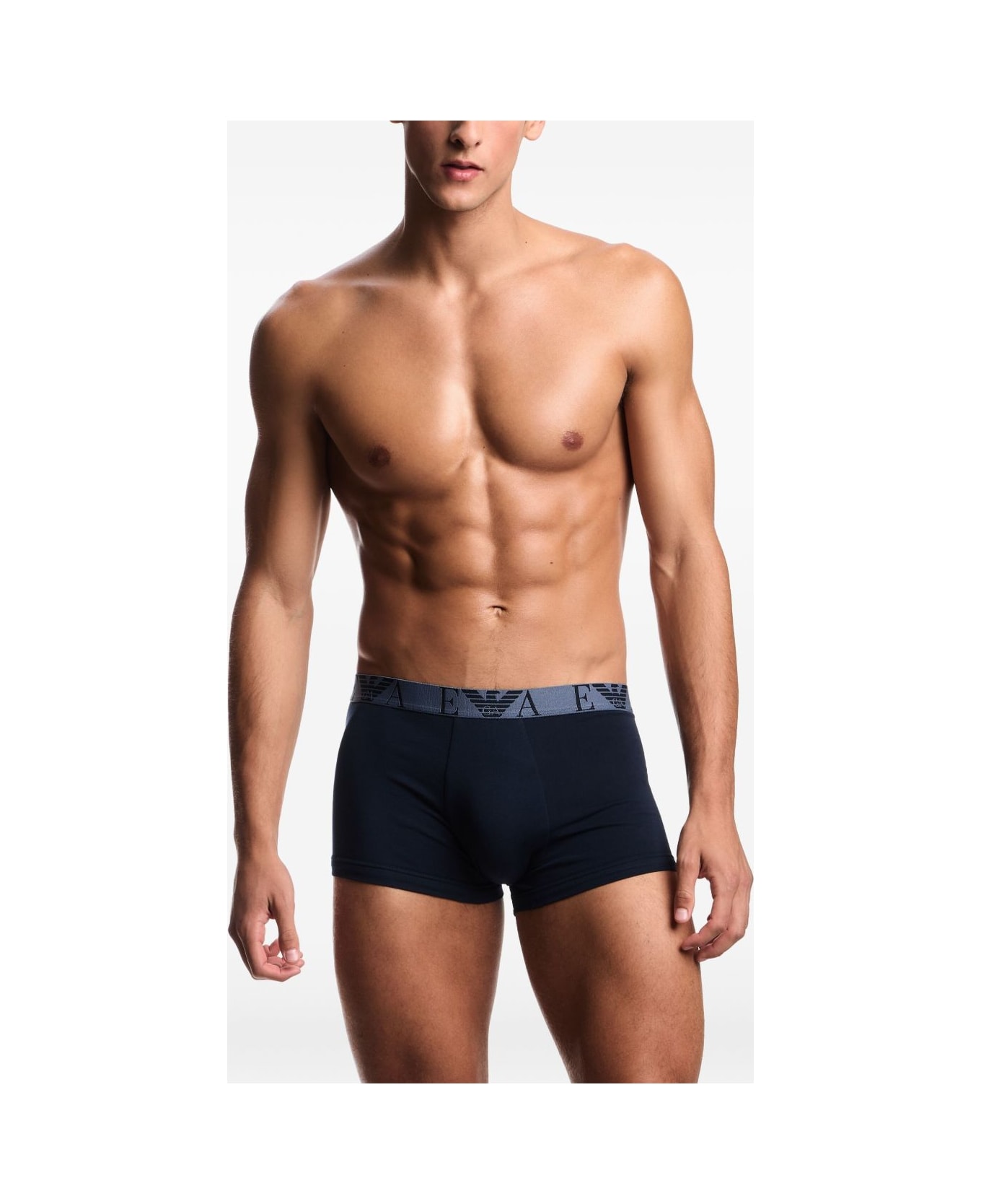 Emporio Armani Logo Boxers - 3 Pack - Blue