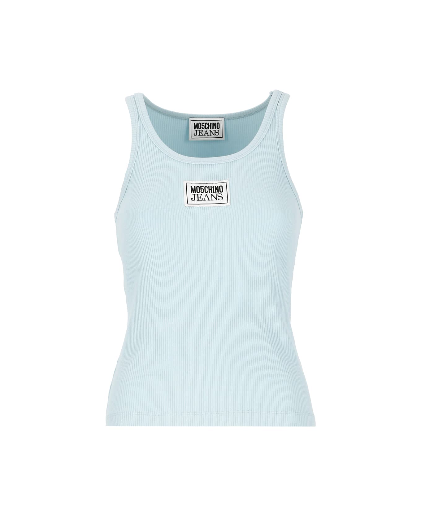 M05CH1N0 Jeans Tops With Logo - Light Blue