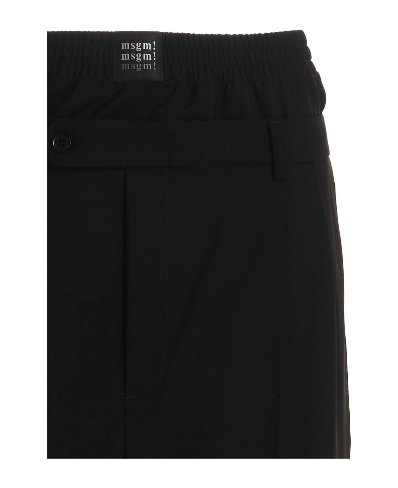 MSGM Boxer Detail Pants - Black  