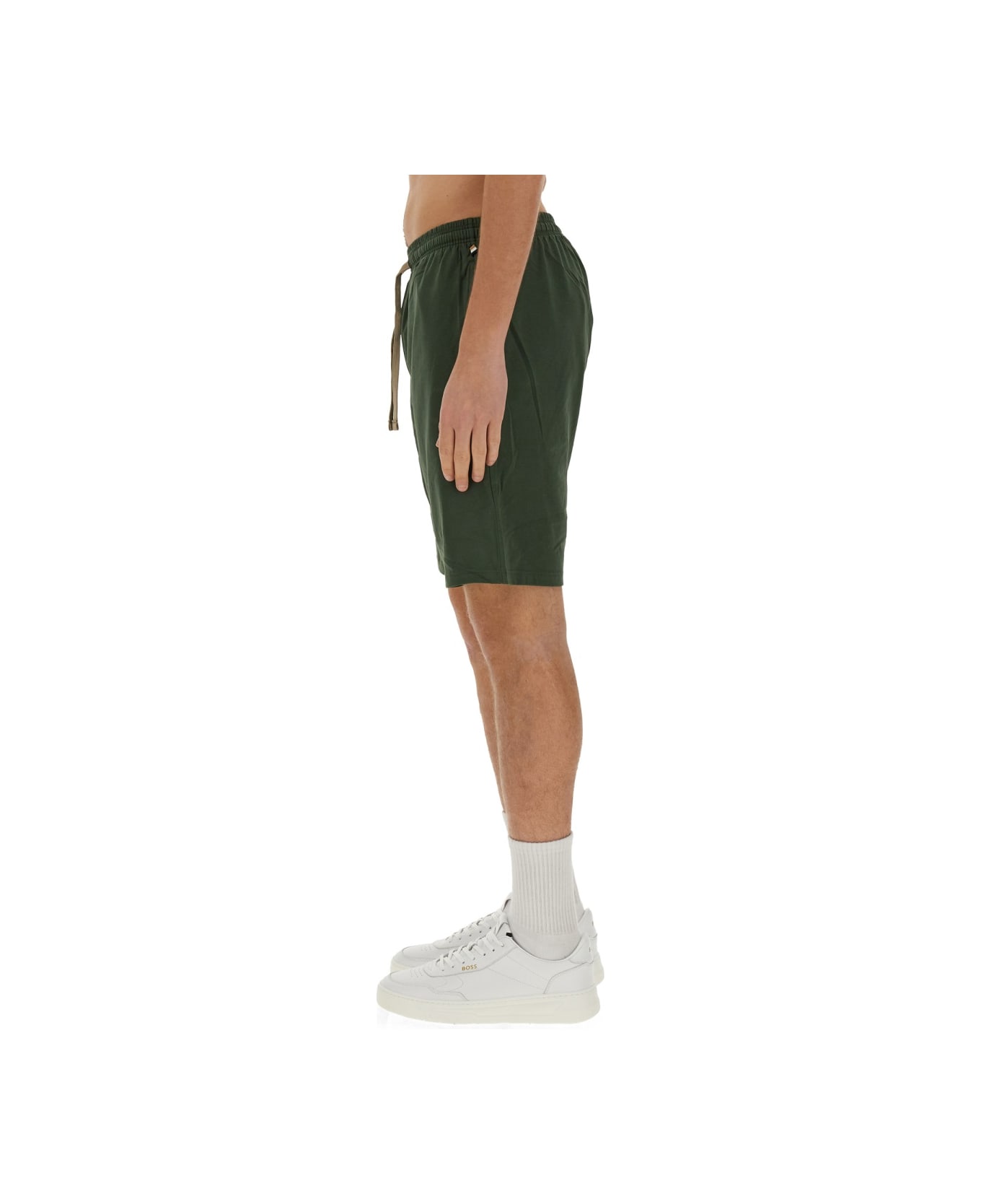 Hugo Boss Cotton Bermuda Shorts - GREEN