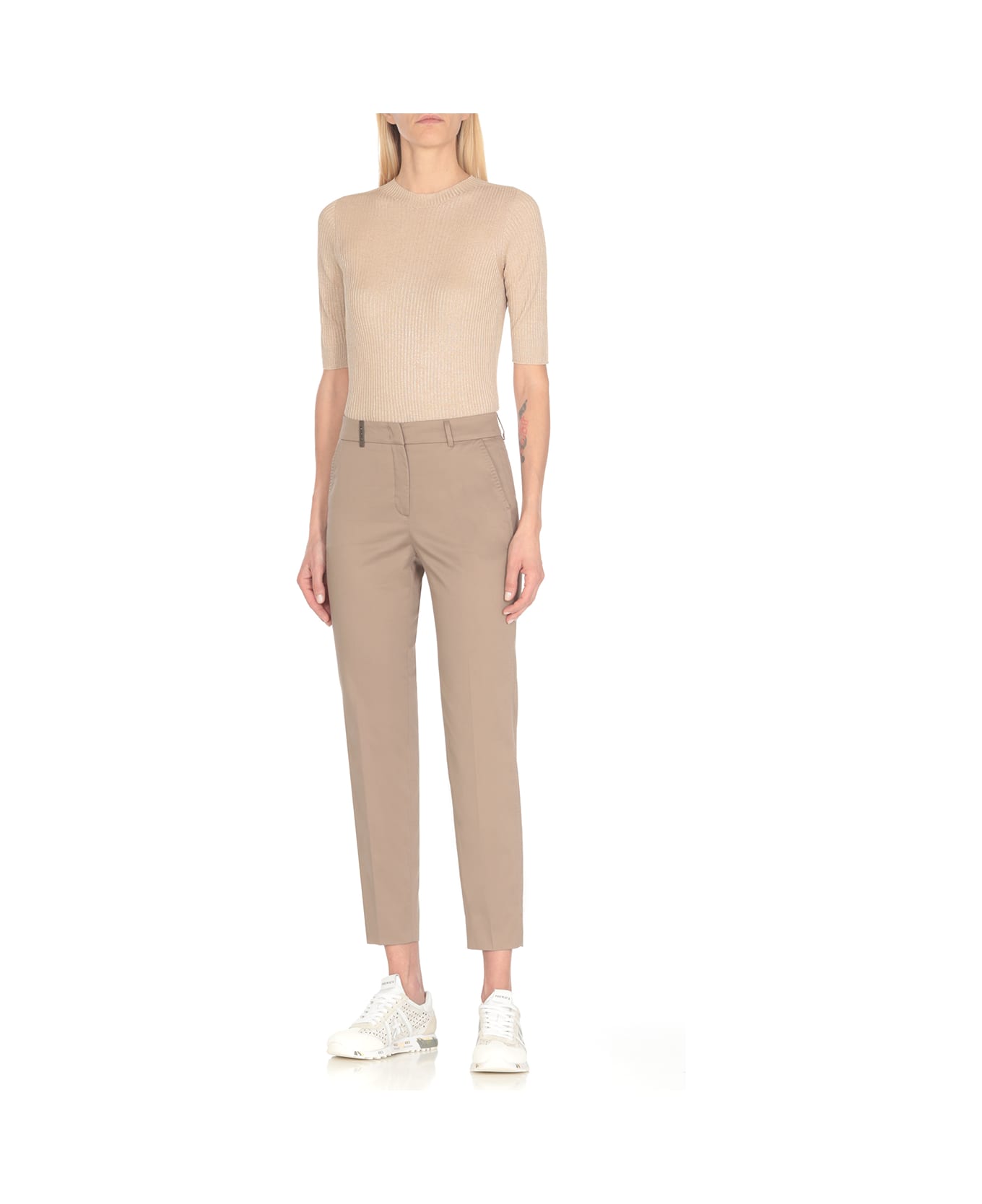 Peserico Cotton Trousers - Beige