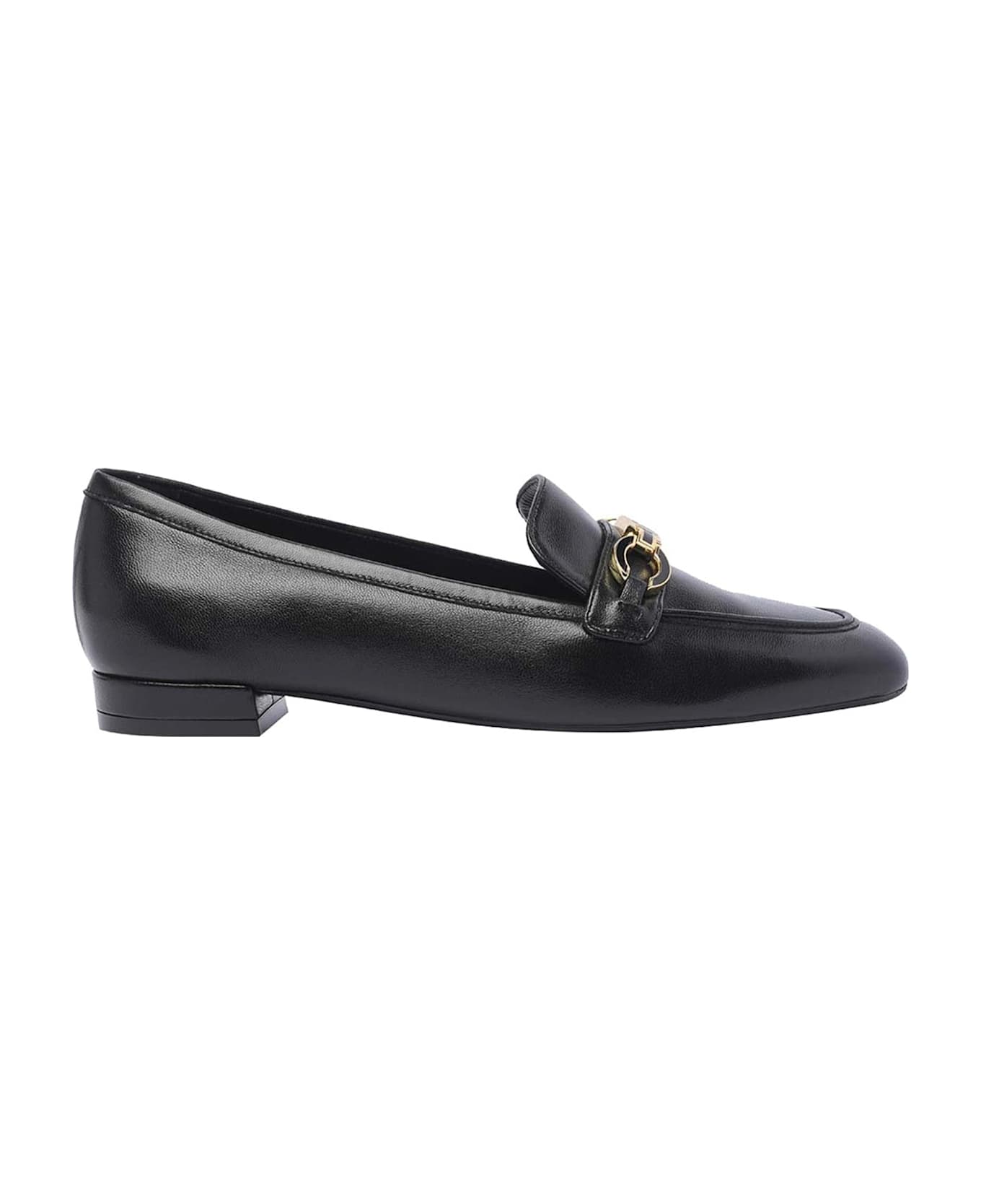 Stuart Weitzman Signature Square Leather Loafers - Black