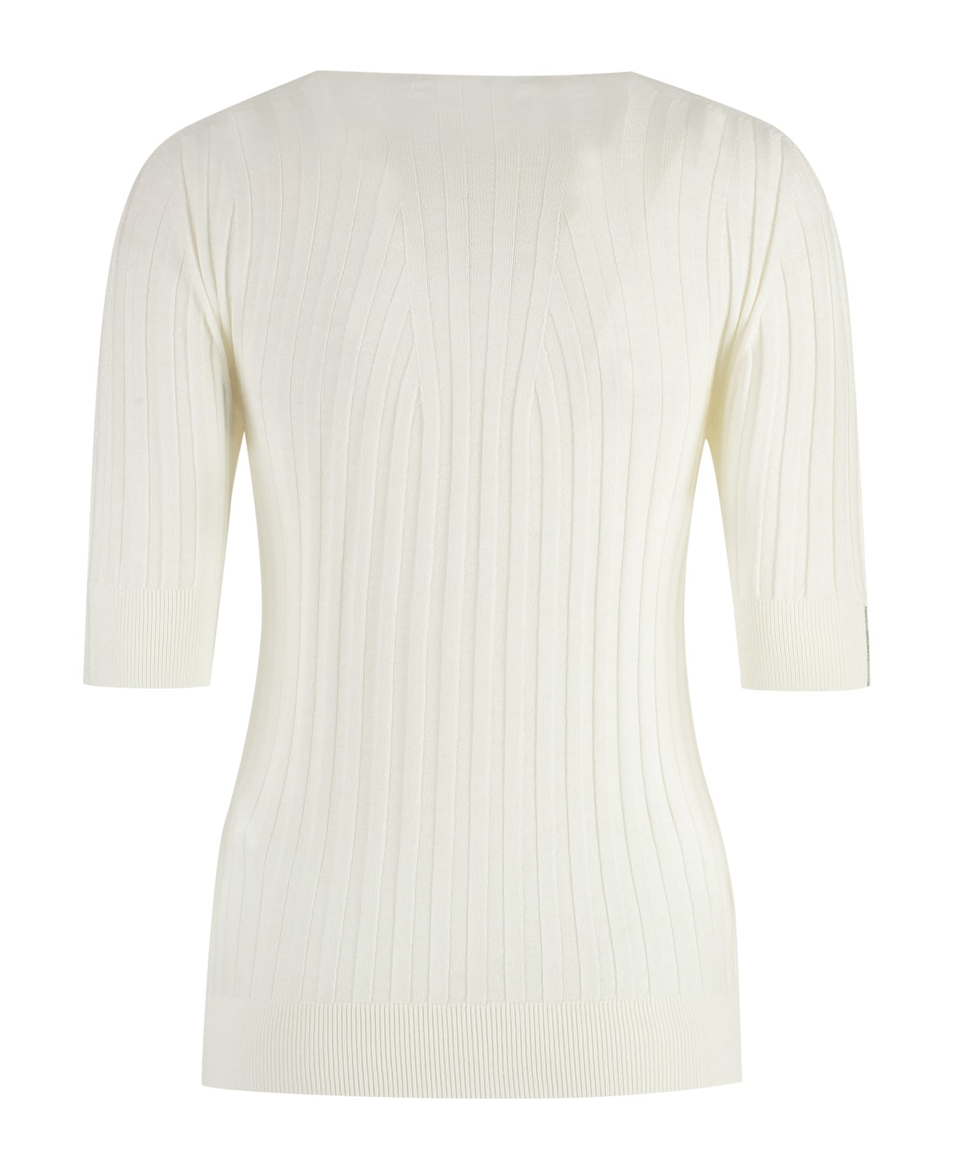 Peserico Lurex Knit T-shirt - White ニットウェア