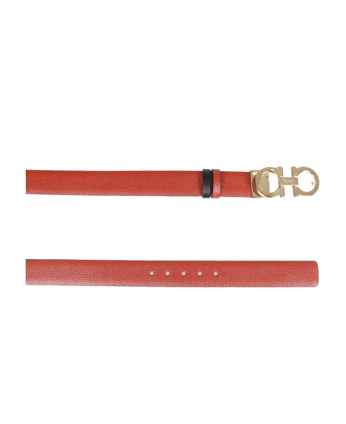 Ferragamo Salvatore  Reversible And Adjustable Belt In Hammered Calfskin - RAMAS