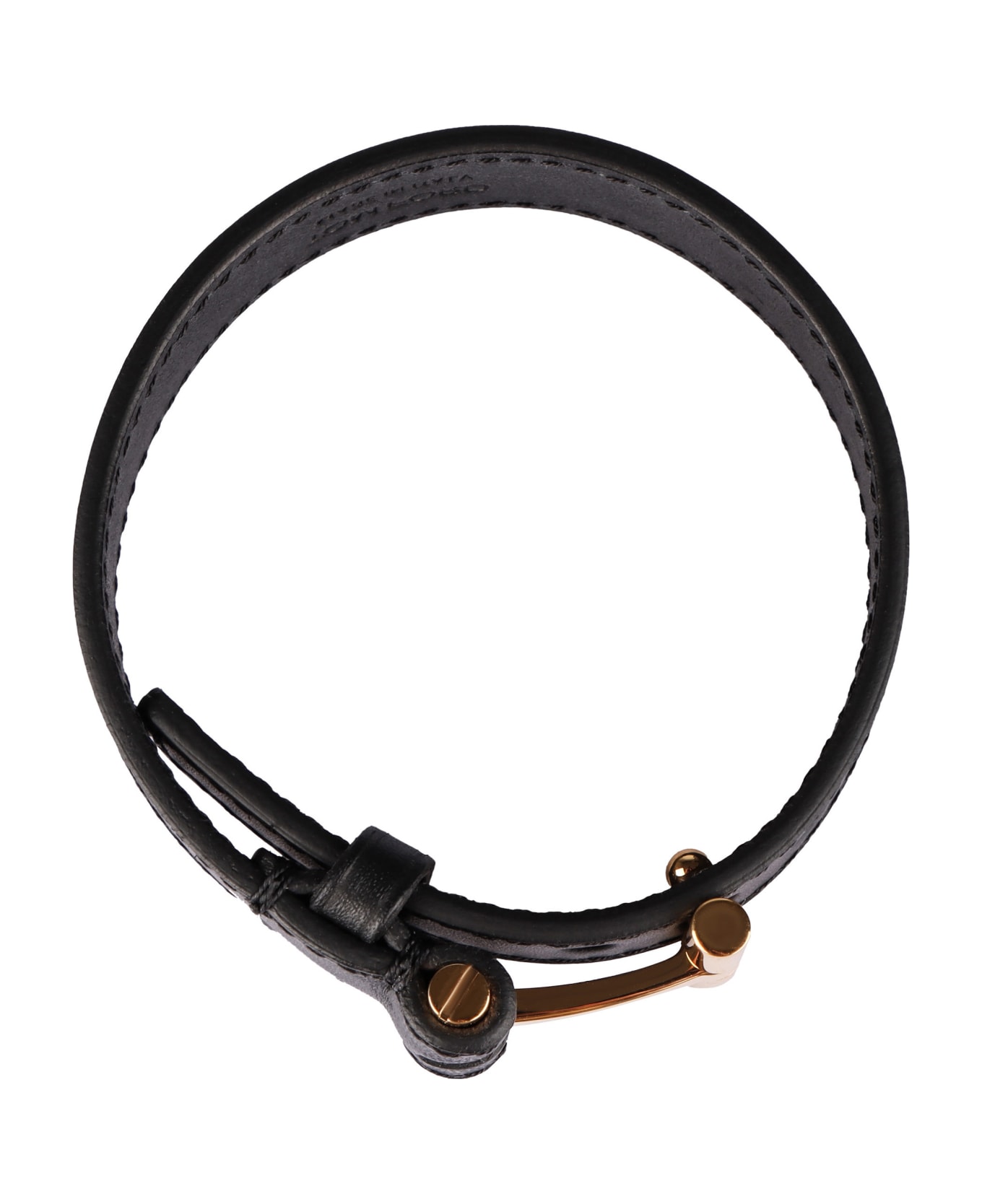 Tom Ford T Leather Bracelet - black