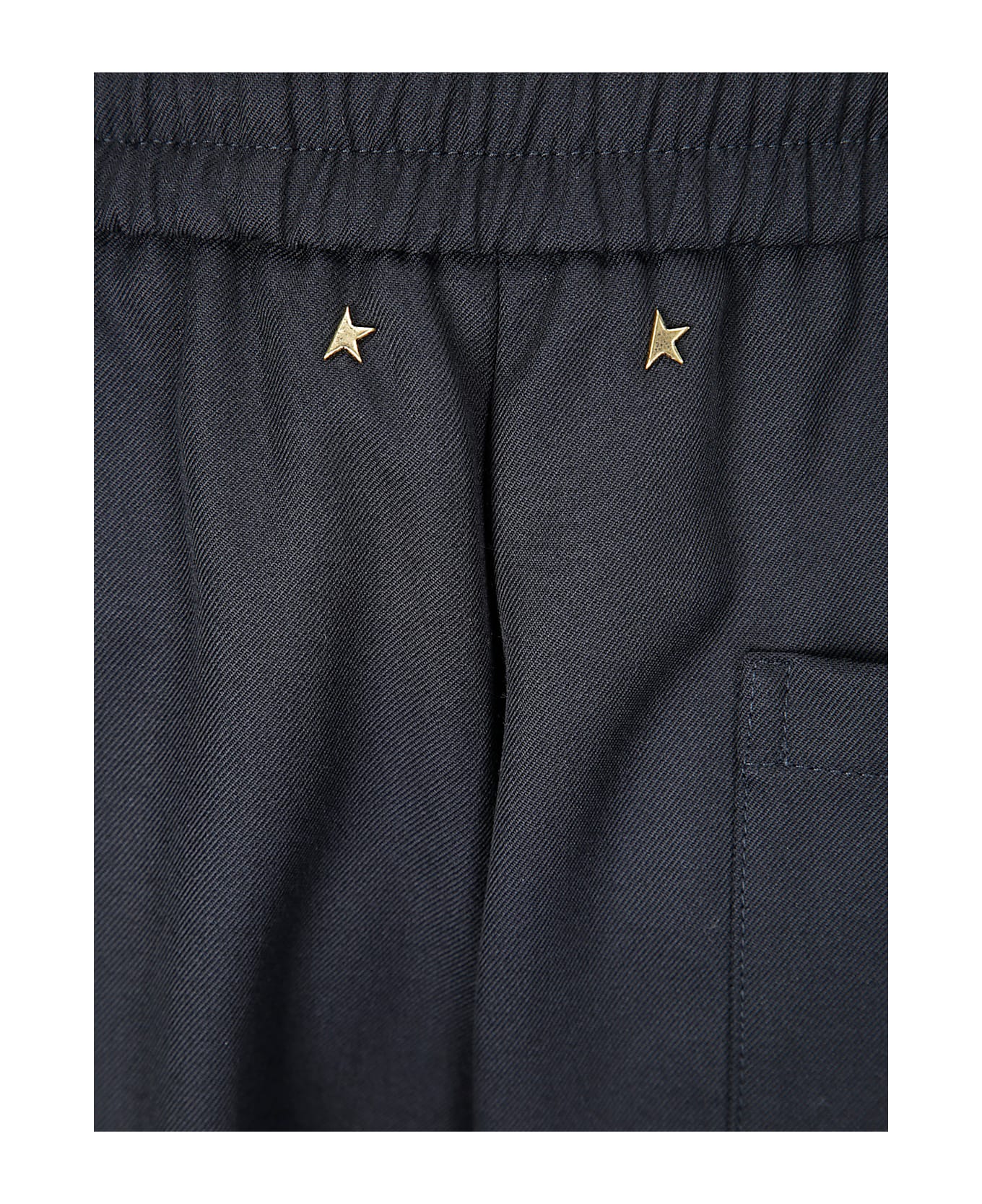 Golden Goose 'lennon' Navy Virgin Wool Blend Trousers - Blue