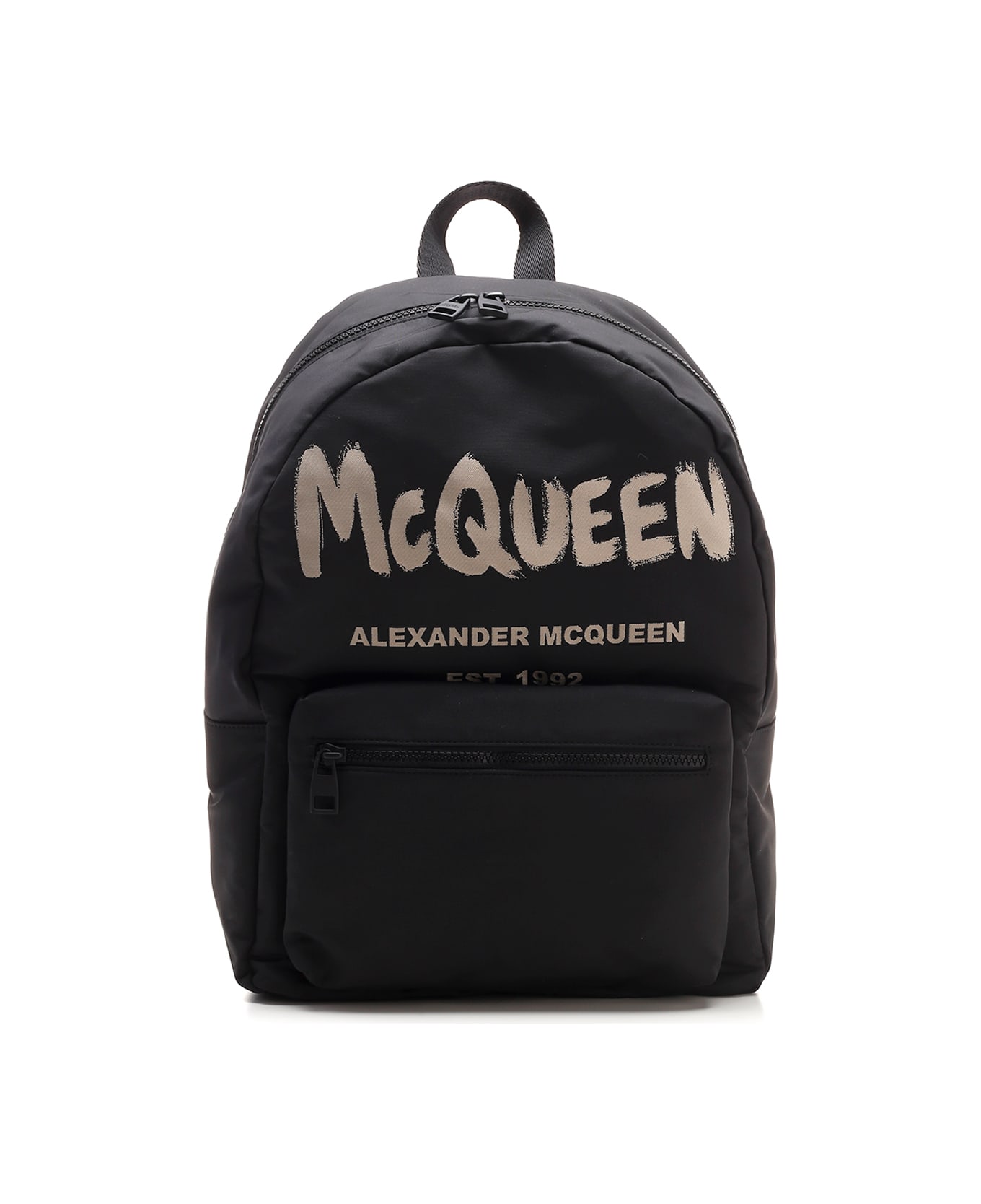 Alexander McQueen Black 'metropolitan Graffiti' Backpack - Black