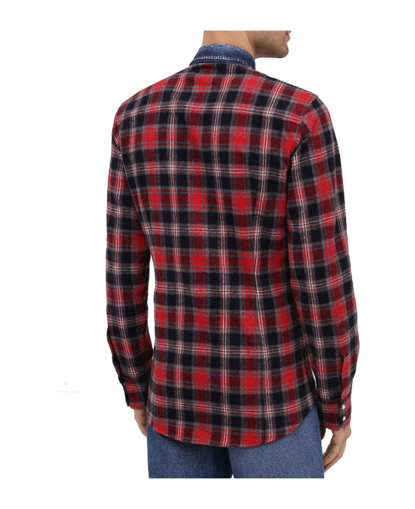 Dsquared2 Flannel Cotton Blend Shirt - Red
