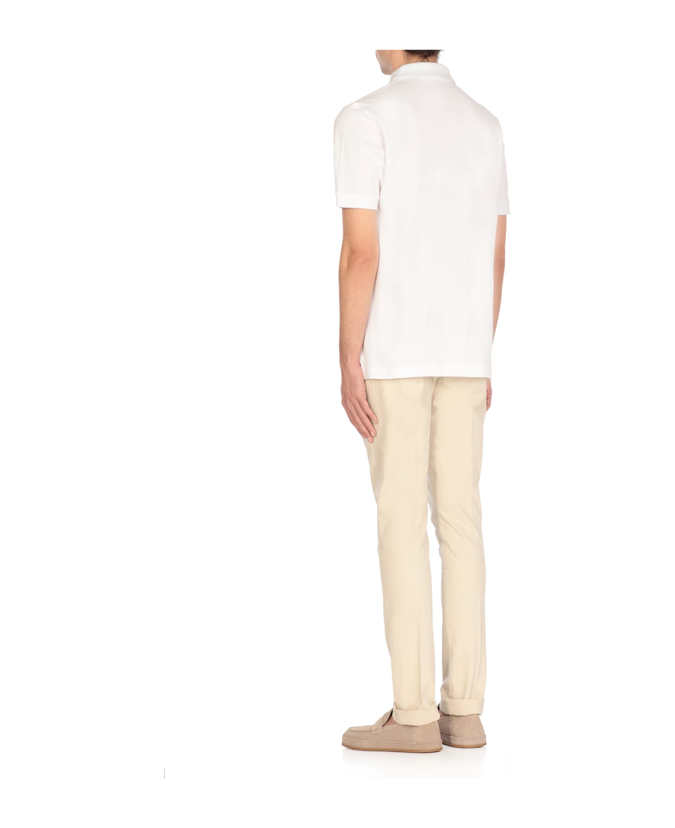Fay Pique Polo Shirt - White