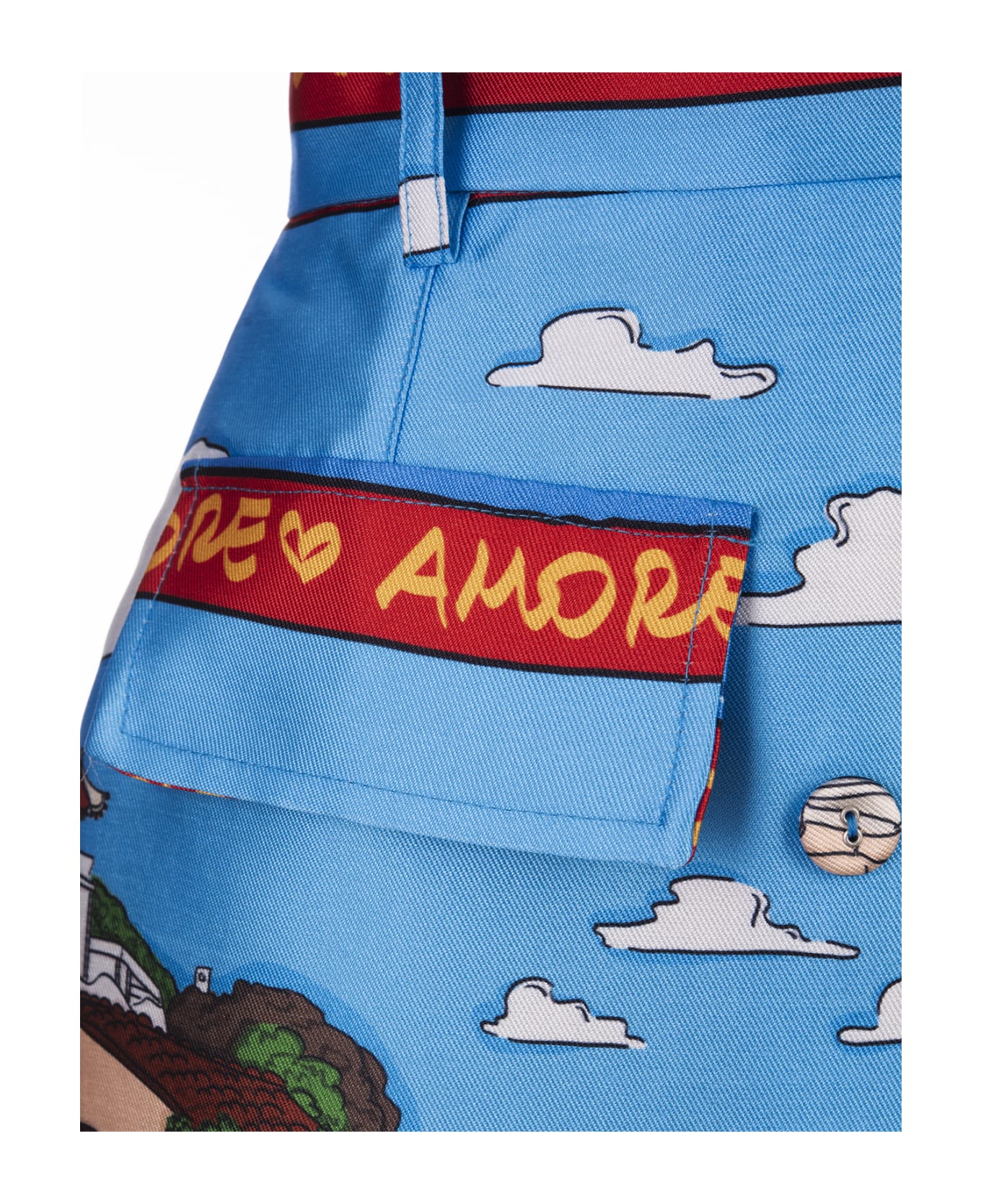 Alessandro Enriquez Short Skirt With Marzameni Print - Blue