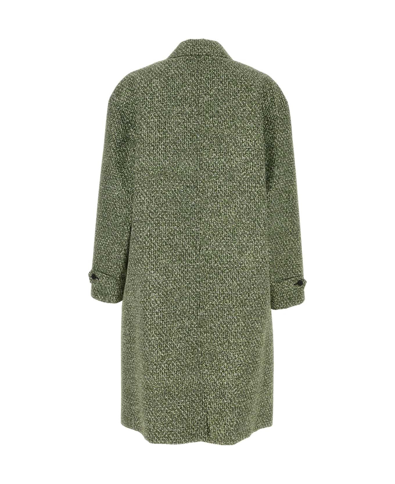 Gucci Printed Poplin Coat - GREENWHITEMC