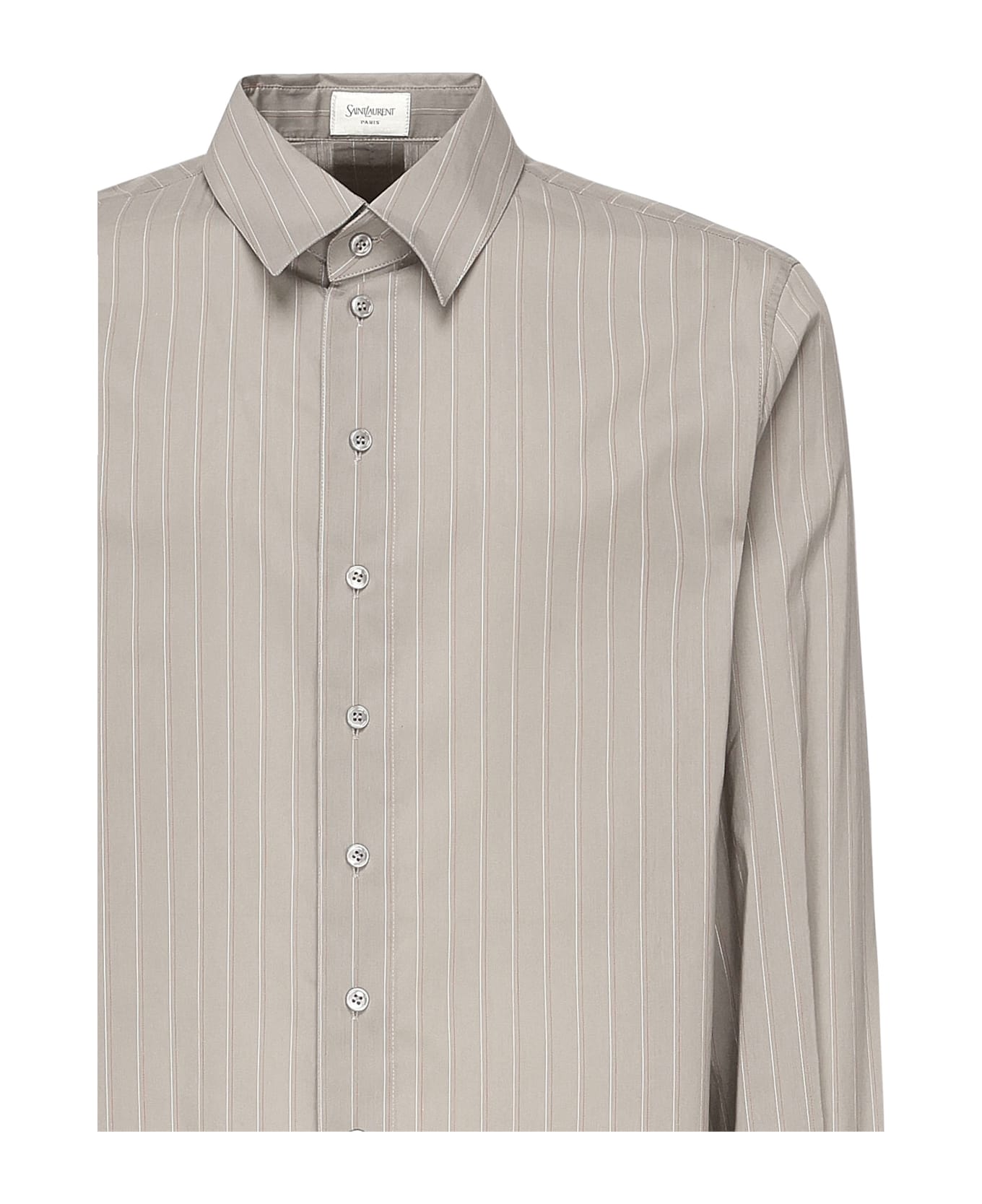 Striped Cotton And Silk Voile Shirt - Thumbnail 3