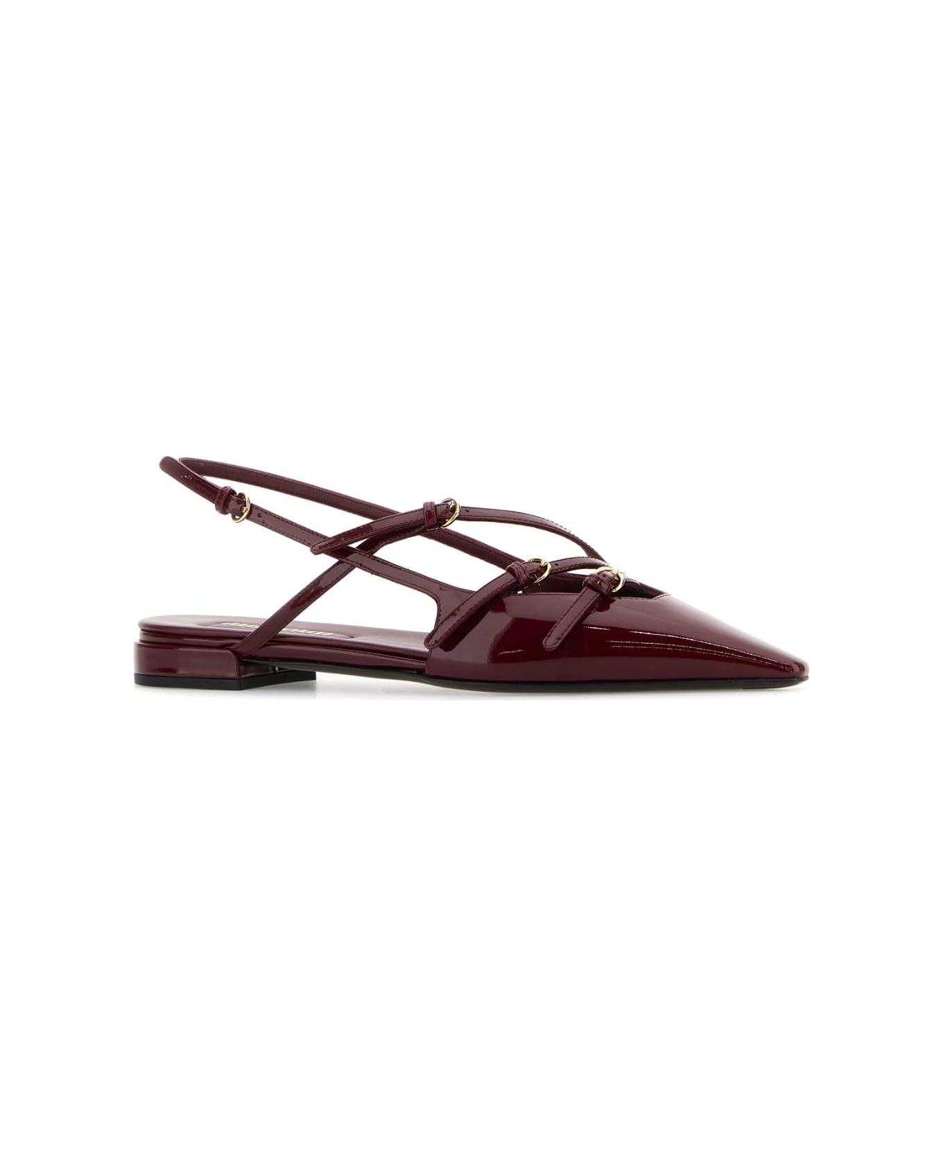 Miu Miu Burgundy Leather Ballerinas - PORPORA