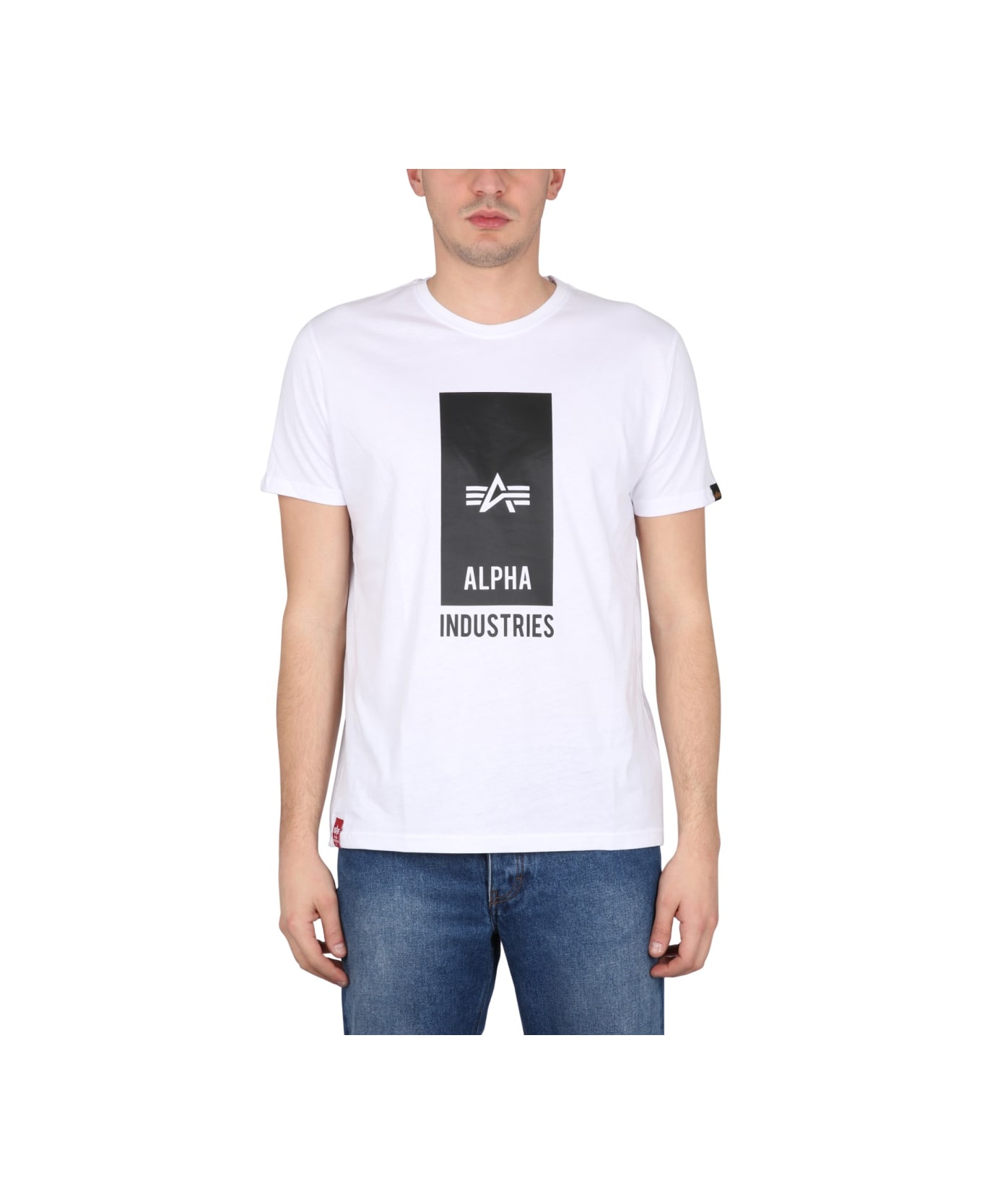 Alpha Industries Logo Print T-shirt - WHITE