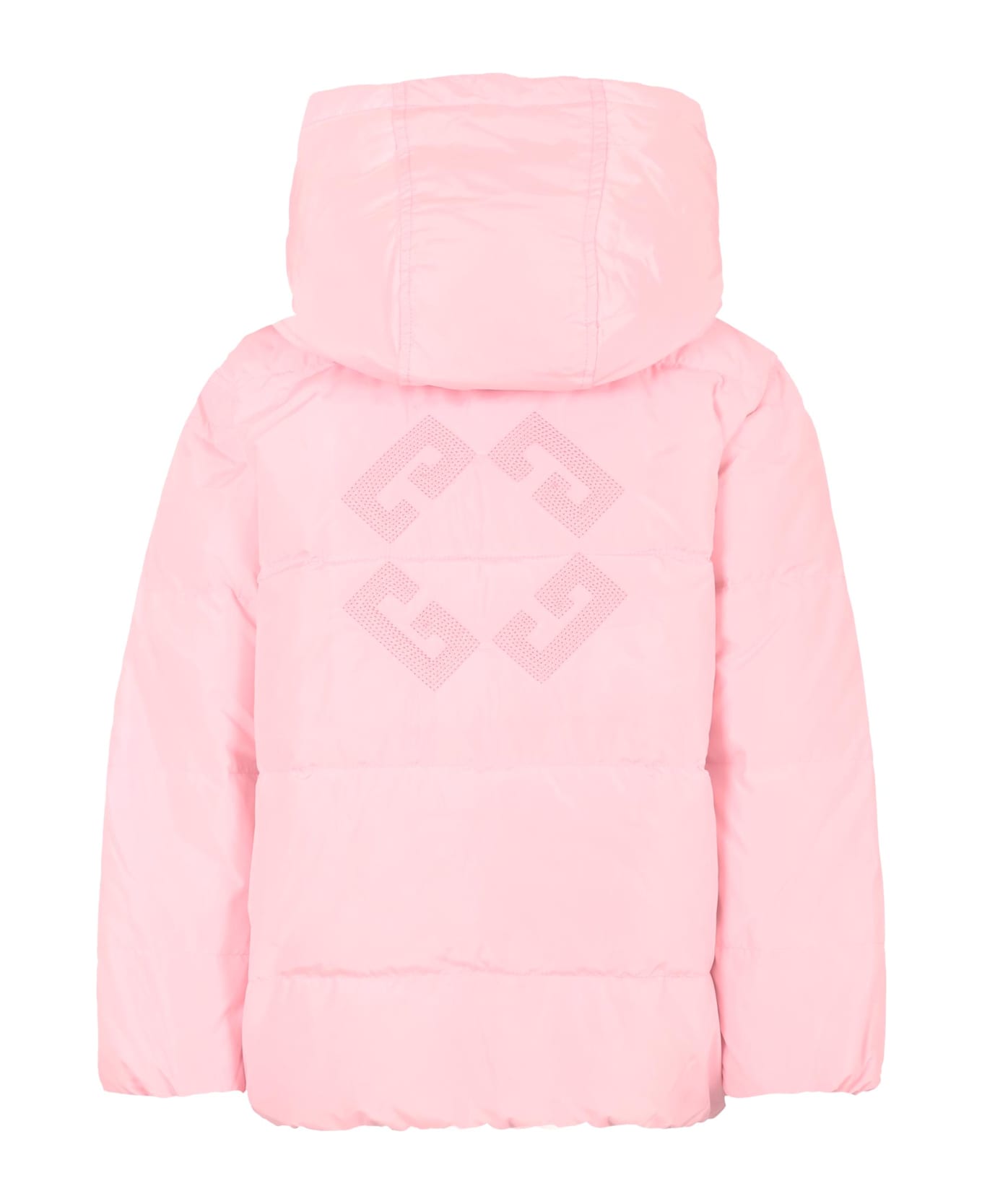 Givenchy Pink Down Jacket For Kids With 4g Motif - Pink