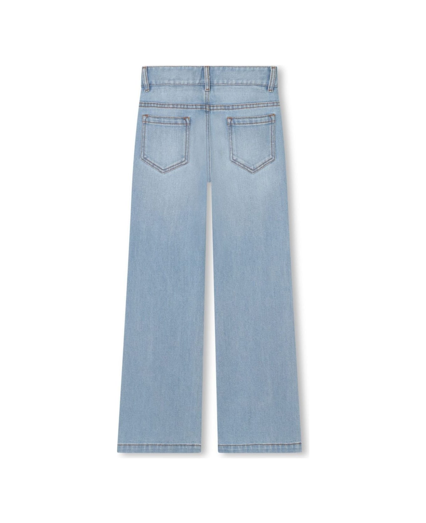 Chloé Light Blue Washed Denim Straight Jeans - Blue