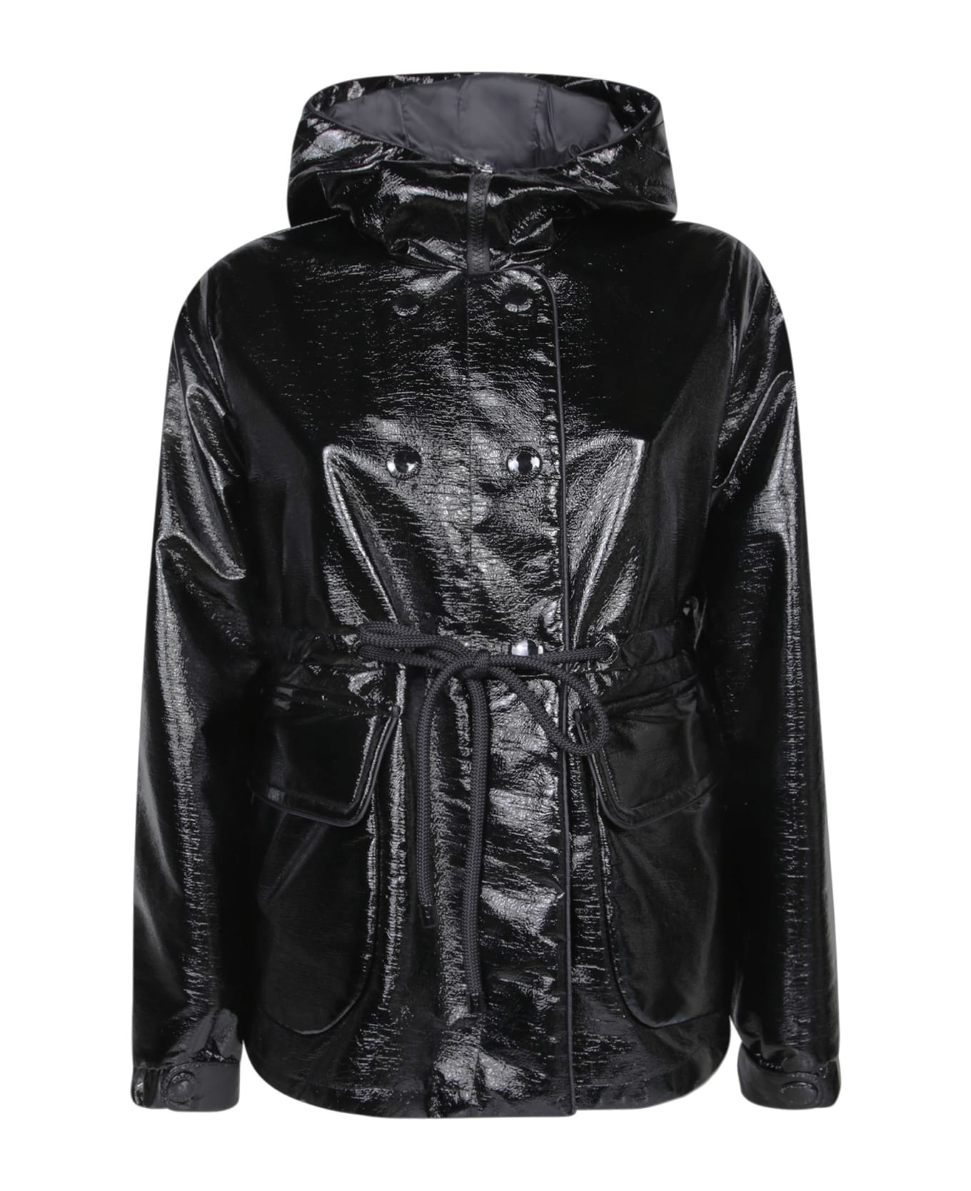 Moncler Agnou Short Parka Down Jacket In Black - Black ダウンジャケット