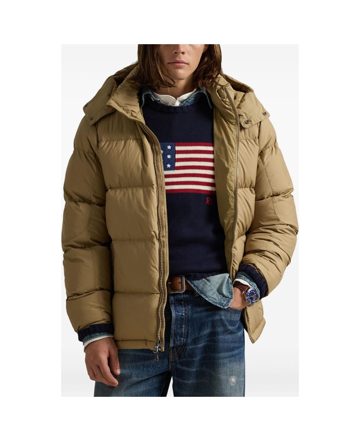 Polo Ralph Lauren Hooded Down Jacket - Beige