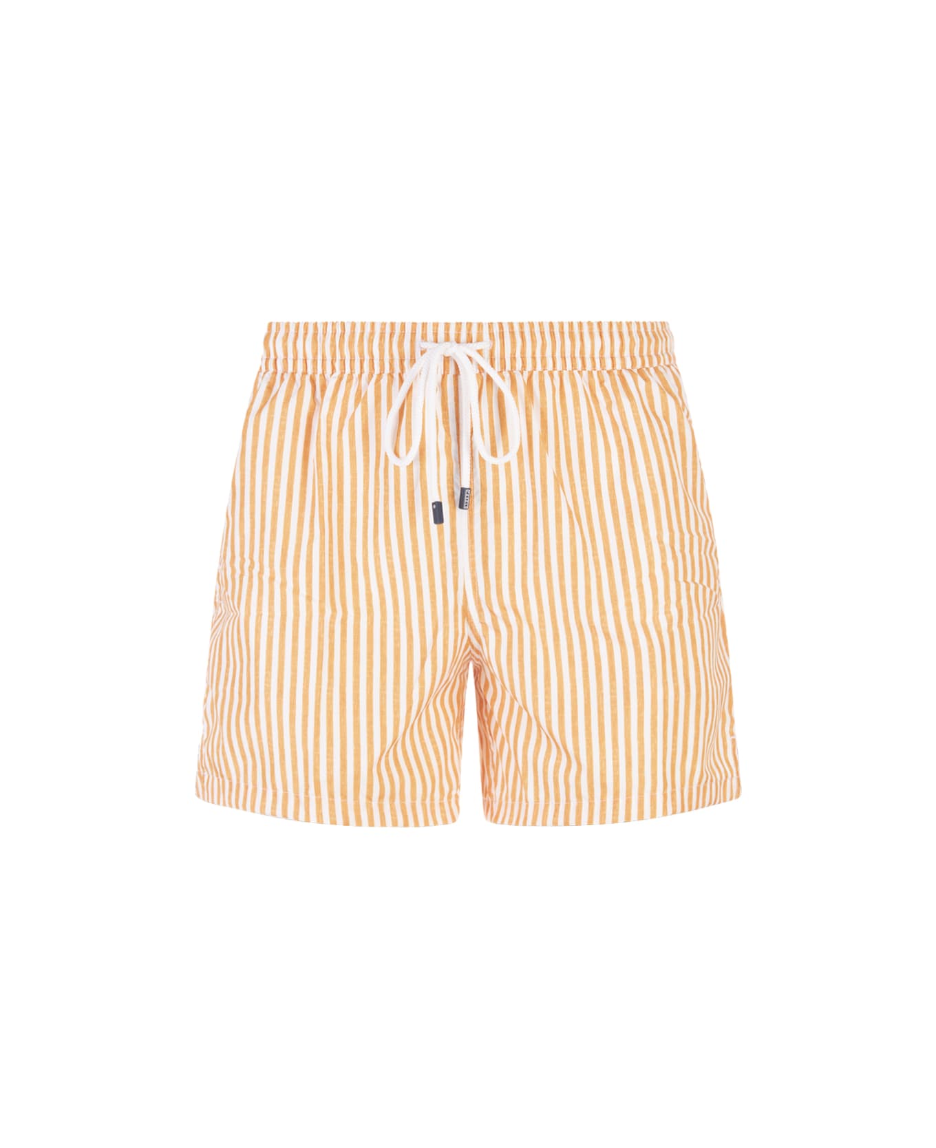 Fedeli Vertical Striped Orange Swim Shorts - Arancione
