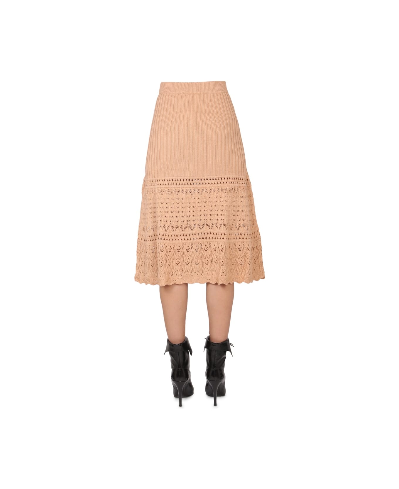 Boutique Moschino Midi Skirt - BEIGE