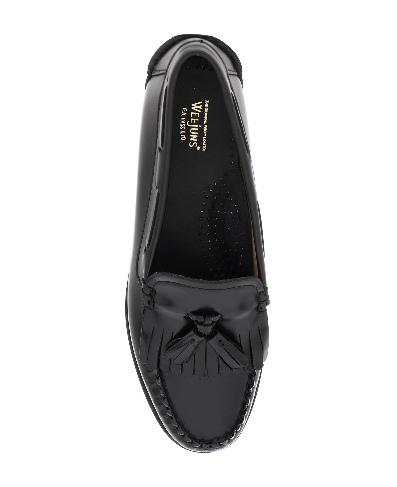 G.H.Bass & Co. Esther Kiltie Weejuns Loafers In Brushed Leather - BLACK (Black) フラットシューズ
