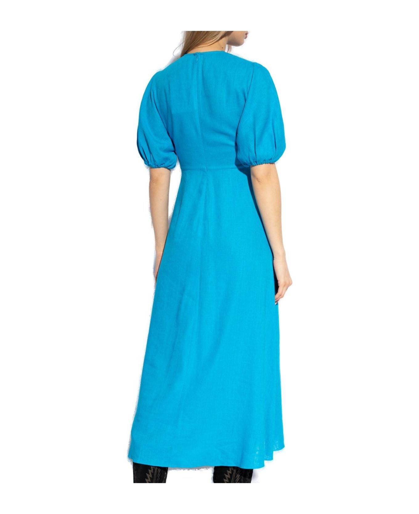 Diane Von Furstenberg Majorie V-neck Gathered Dress - BLUE ワンピース＆ドレス
