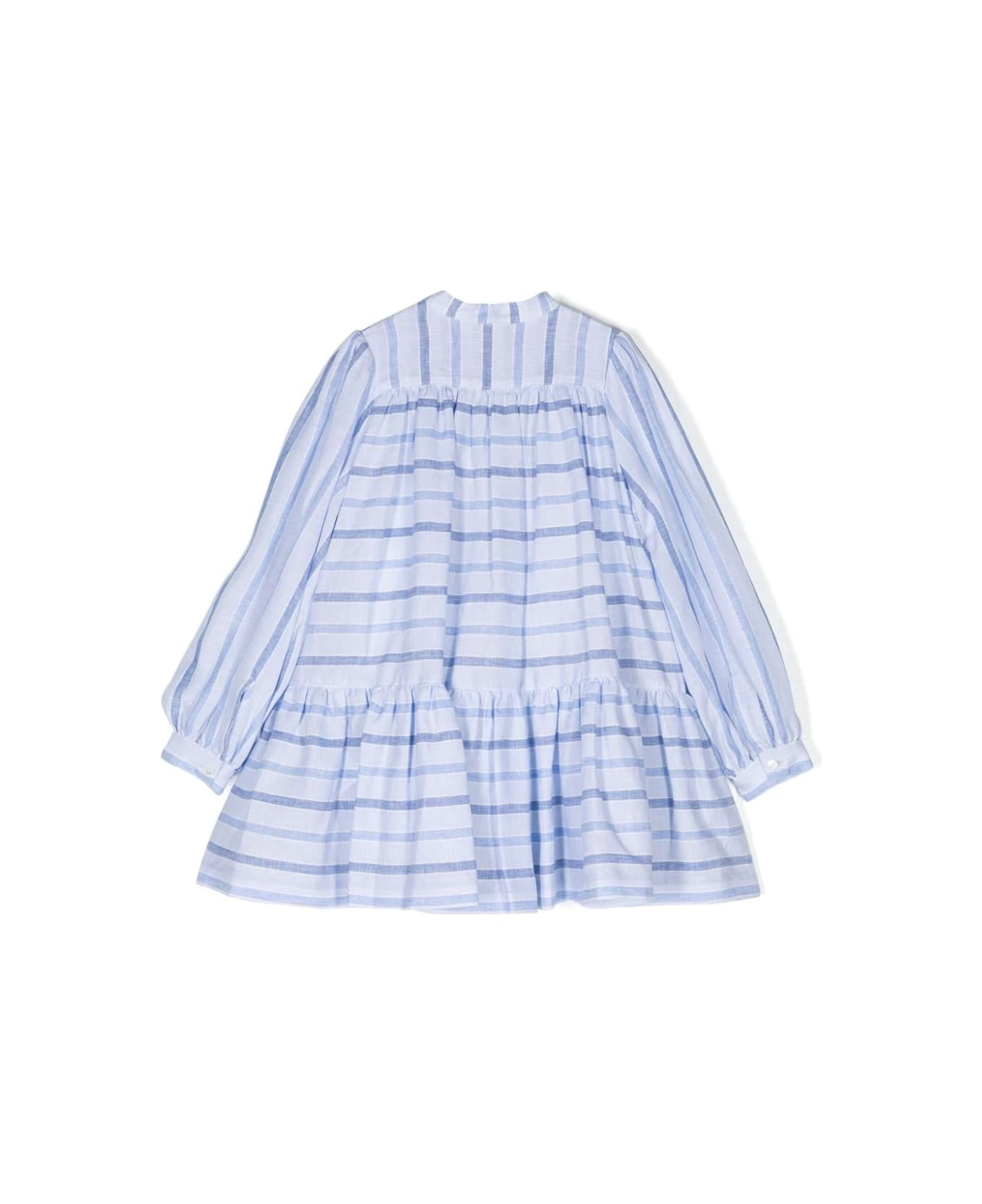 Etro Light Blue Striped Linen Dress - Blue