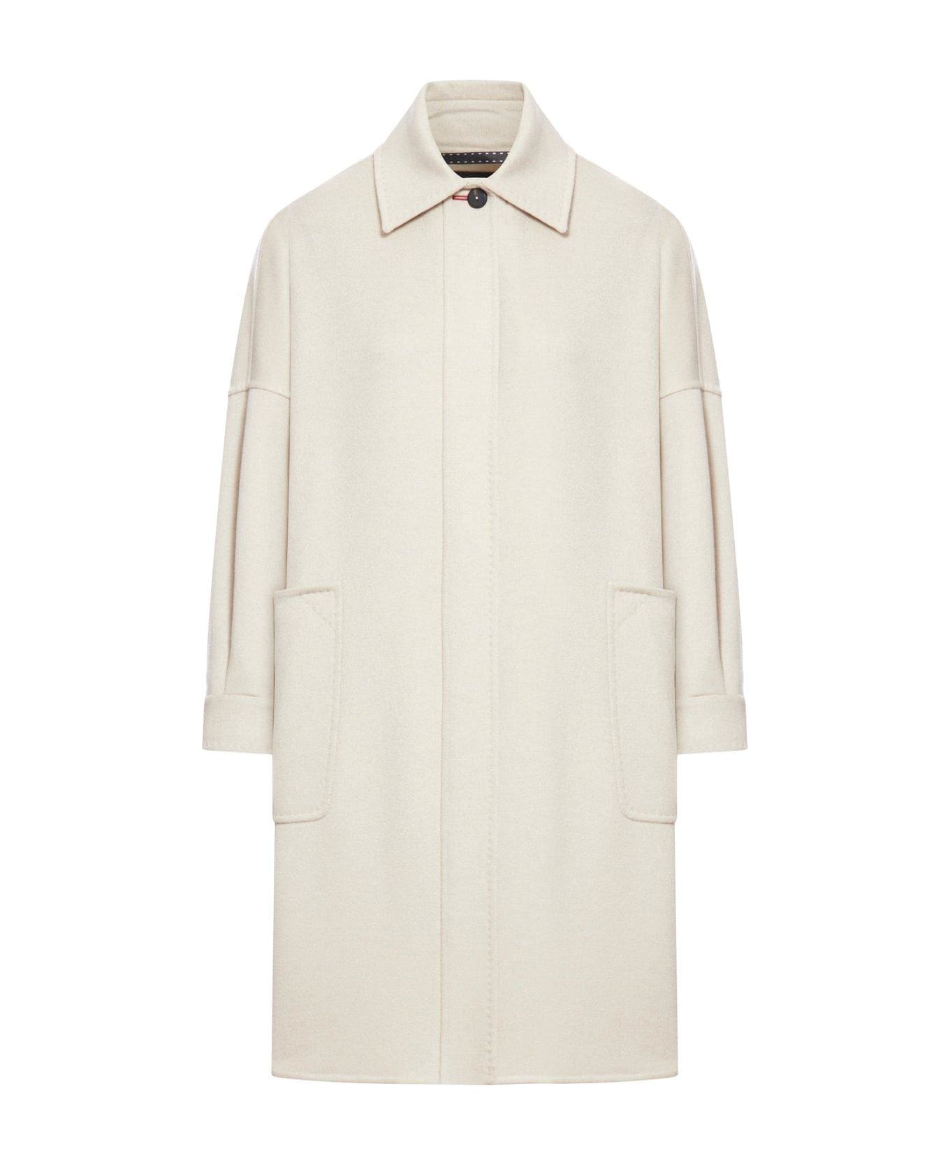 Max Mara Button Detailed Oversized Coat - Grey