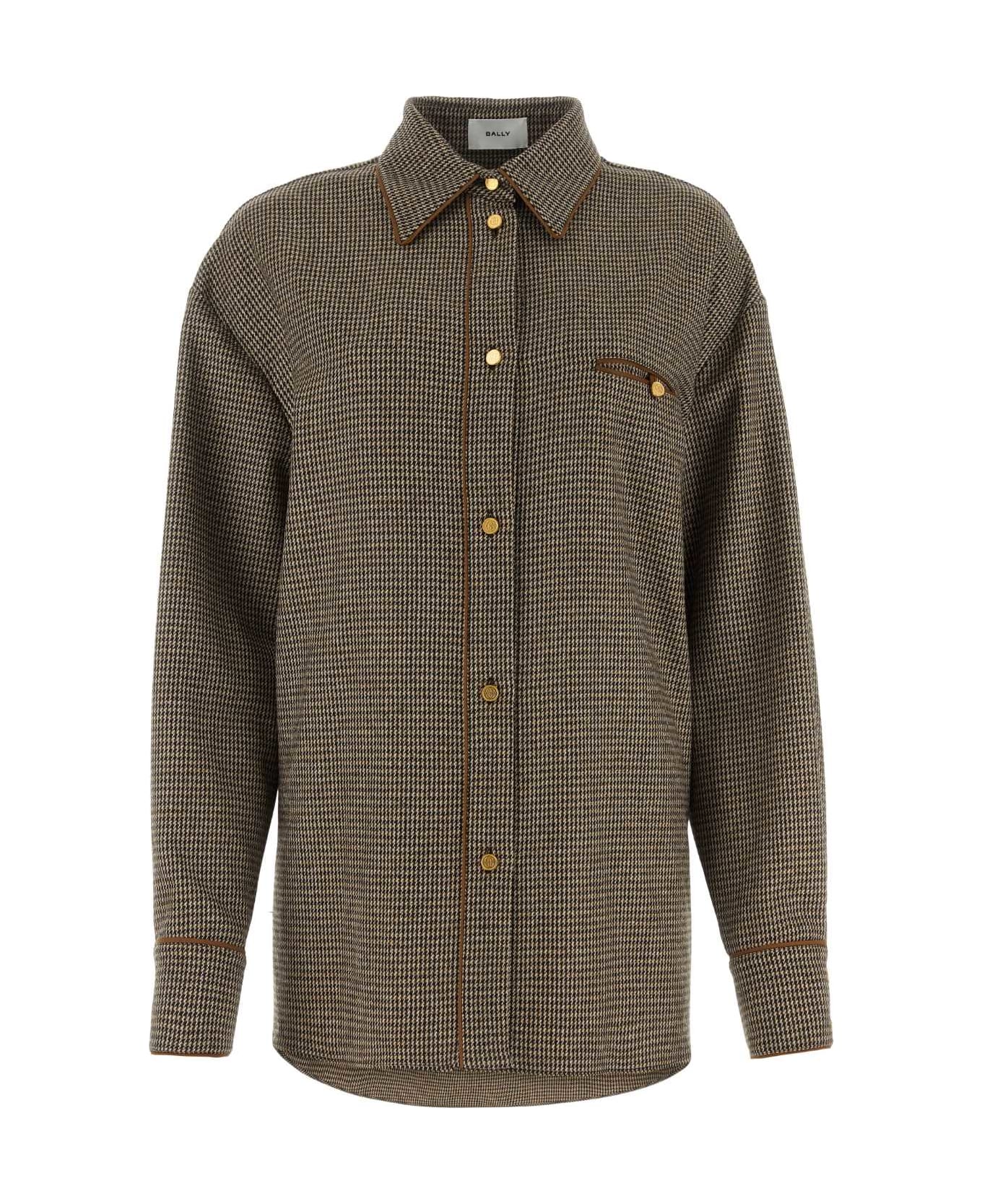 Bally Embroidered Stretch Wool Blend Shirt - MULTIDESERTO50