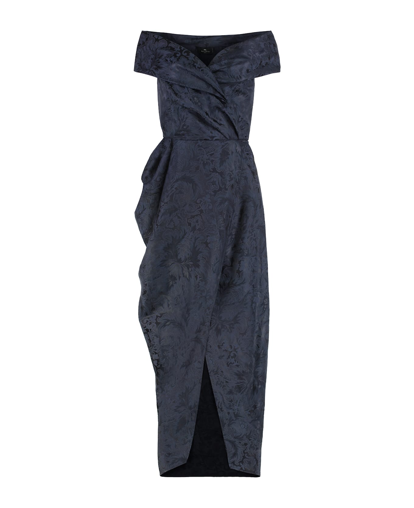 Etro Evening Dress In Silk Jacquard Blend - blue