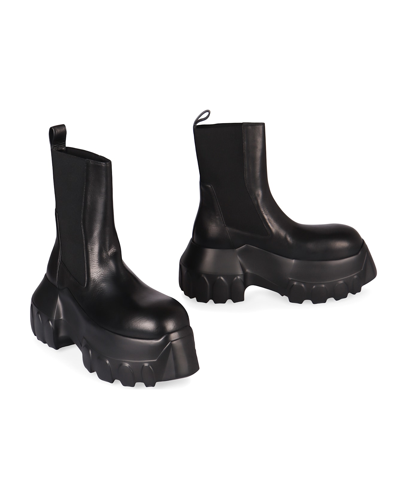 Rick Owens Leather Chelsea Boots - black