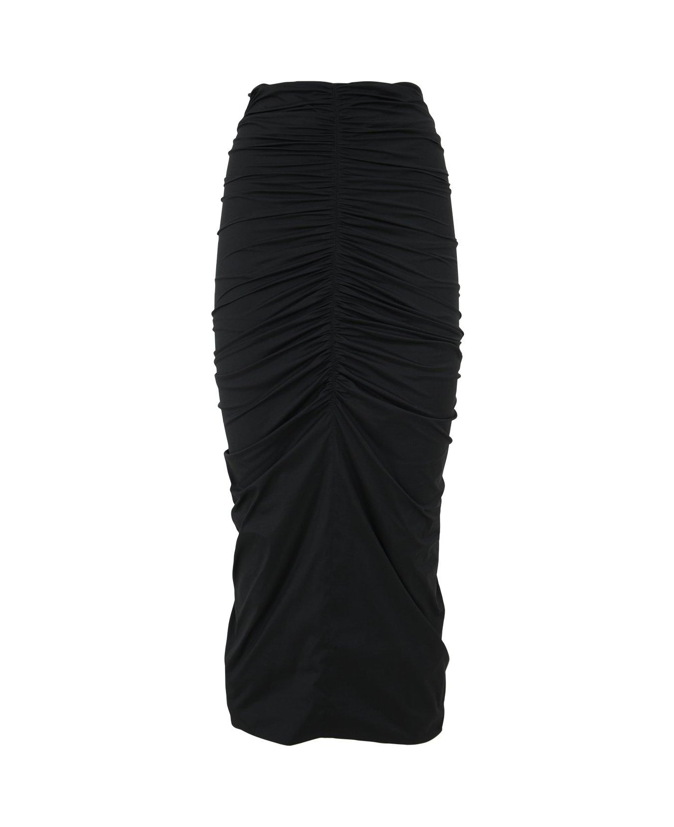 Philosophy di Lorenzo Serafini High Waist Gather Detailed Midi Skirt - Black