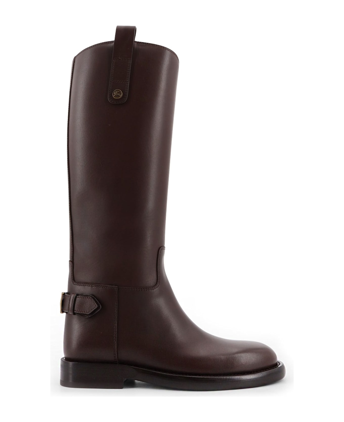 Burberry Cavalier Leather Boots - TREACLE BROWN