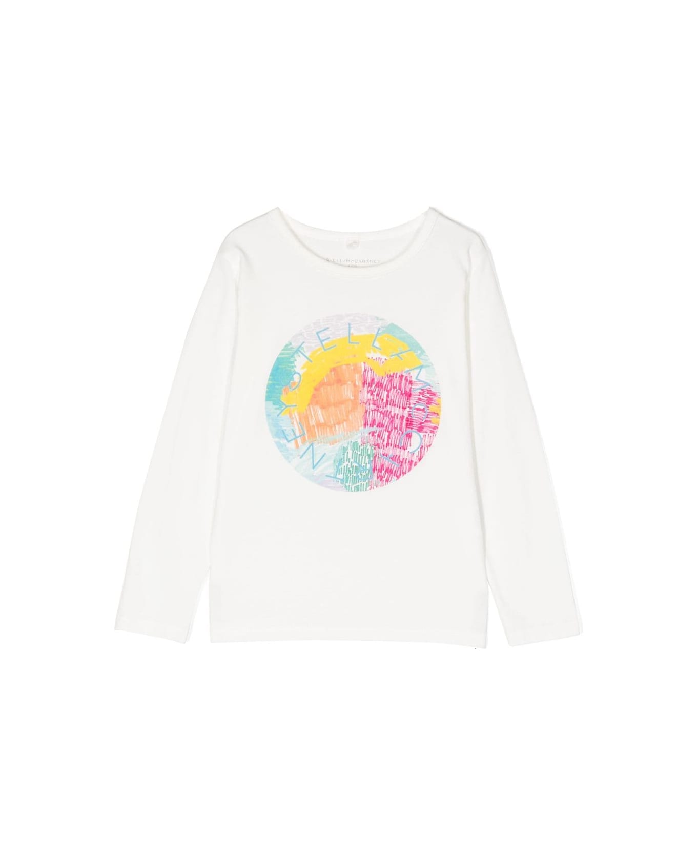 Stella McCartney Kids Stella Mccartney T-shirt Bianca In Jersey Di Cotone Bambina - Bianco