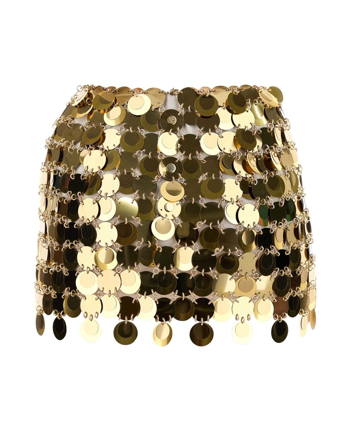 Paco Rabanne Gold Maxi Sequins Mini Skirt - GOLD