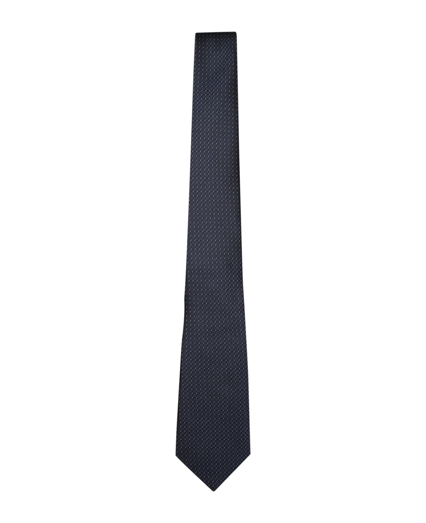 Canali Blue Silk Micro-pattern Tie - Blue