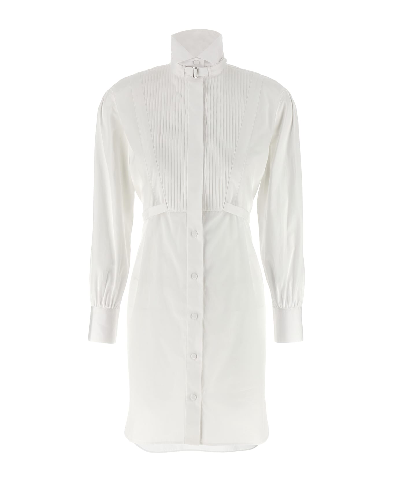 Alexander McQueen Tuxedo Chemisier Dress - OPTICALWHITE