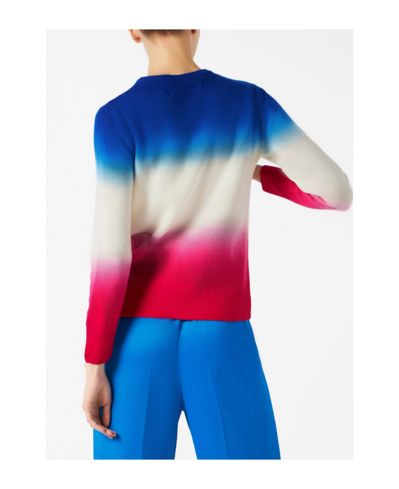 MC2 Saint Barth Woman Sweater With Purple And Fucsia Gradient - BLUE